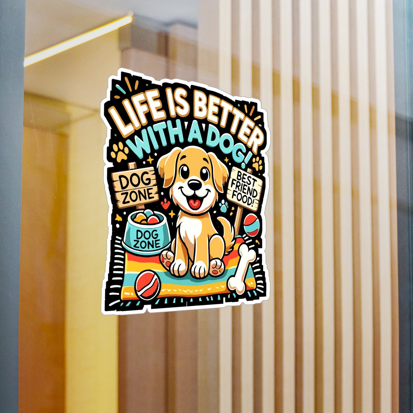 Life is Better with a Dog - Dog Sticker for Car Window Laptop Sticker. Water Bottle Sticker, Vinyl Puppy Decal, Dog zone Sticker - Dog Gift