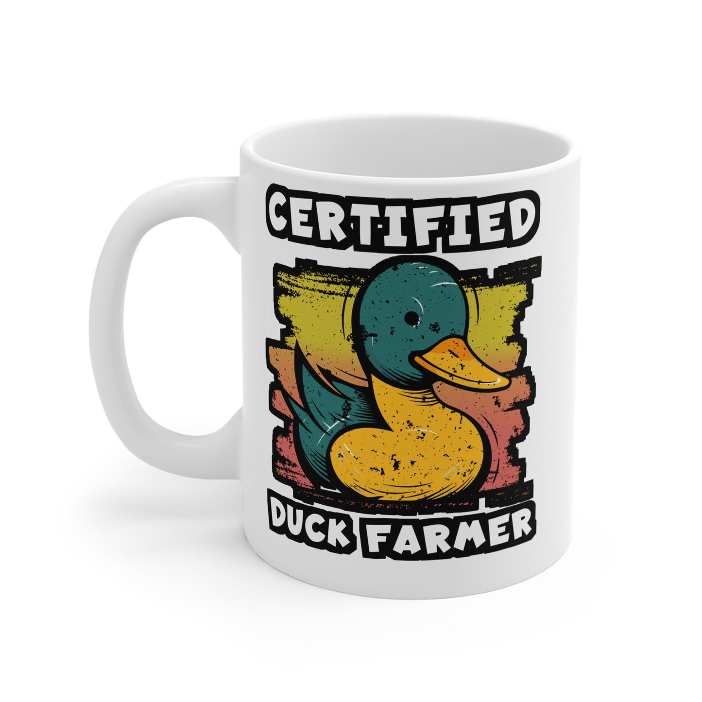 Certified Duck Farmer - Farmer Mug for Coffee 11oz. Farmer Cup, White ceramic, Tractor Mug, Livestock Tea Cup - Farmer Gift