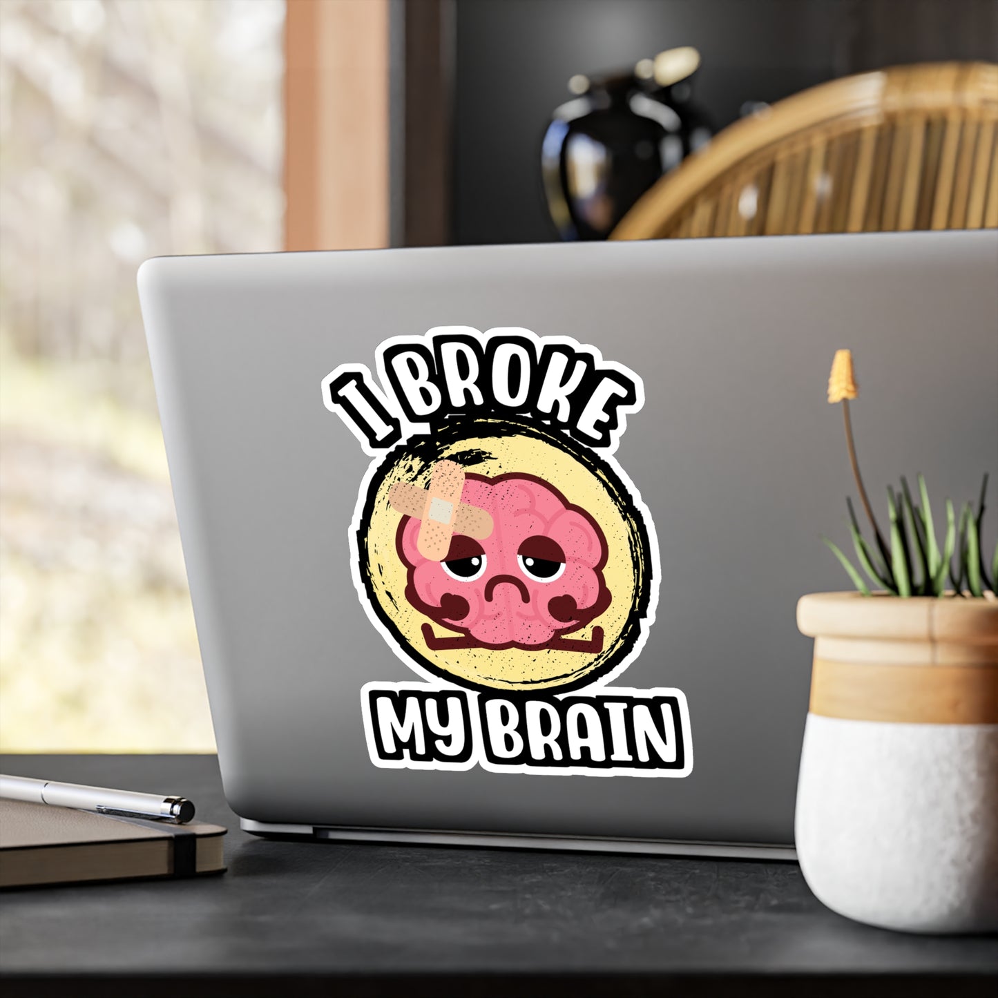 I Broke My Brain - Brain-surgery Sticker for Laptop Sticker. Water Bottle Sticker, Vinyl Skull Decal - Brain-surgery Gift