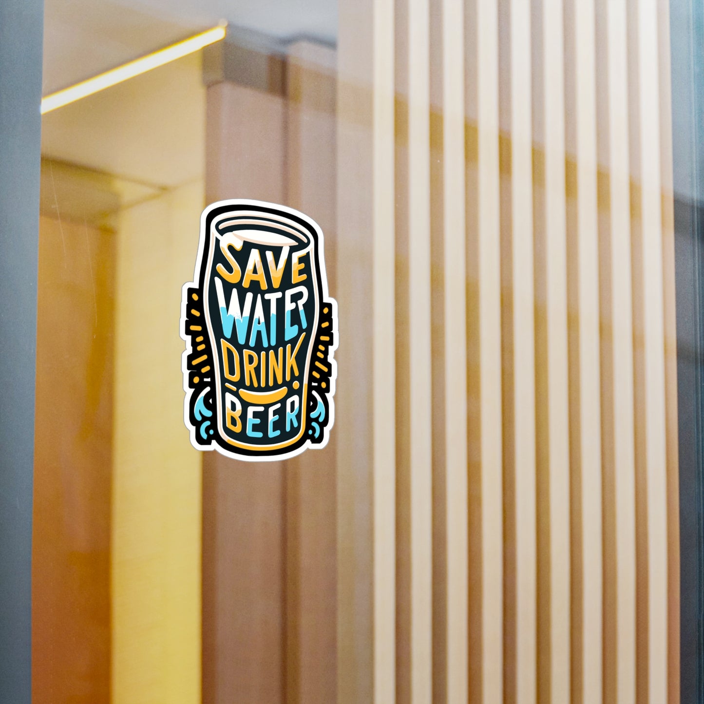 Save Water Drink Beer - Craft-beer Sticker for Car Laptop Sticker. Water Bottle Sticker, Vinyl Virginia Decal - Craft-beer Gift