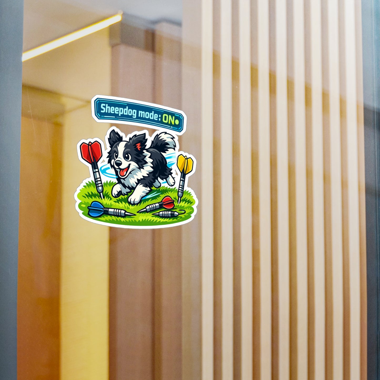 Dart Sticker Sheepdog mode: ON Funny Drinking Team Decals for Dartboard Fans Waterproof Vinyl for Laptop Water Bottle Arrow