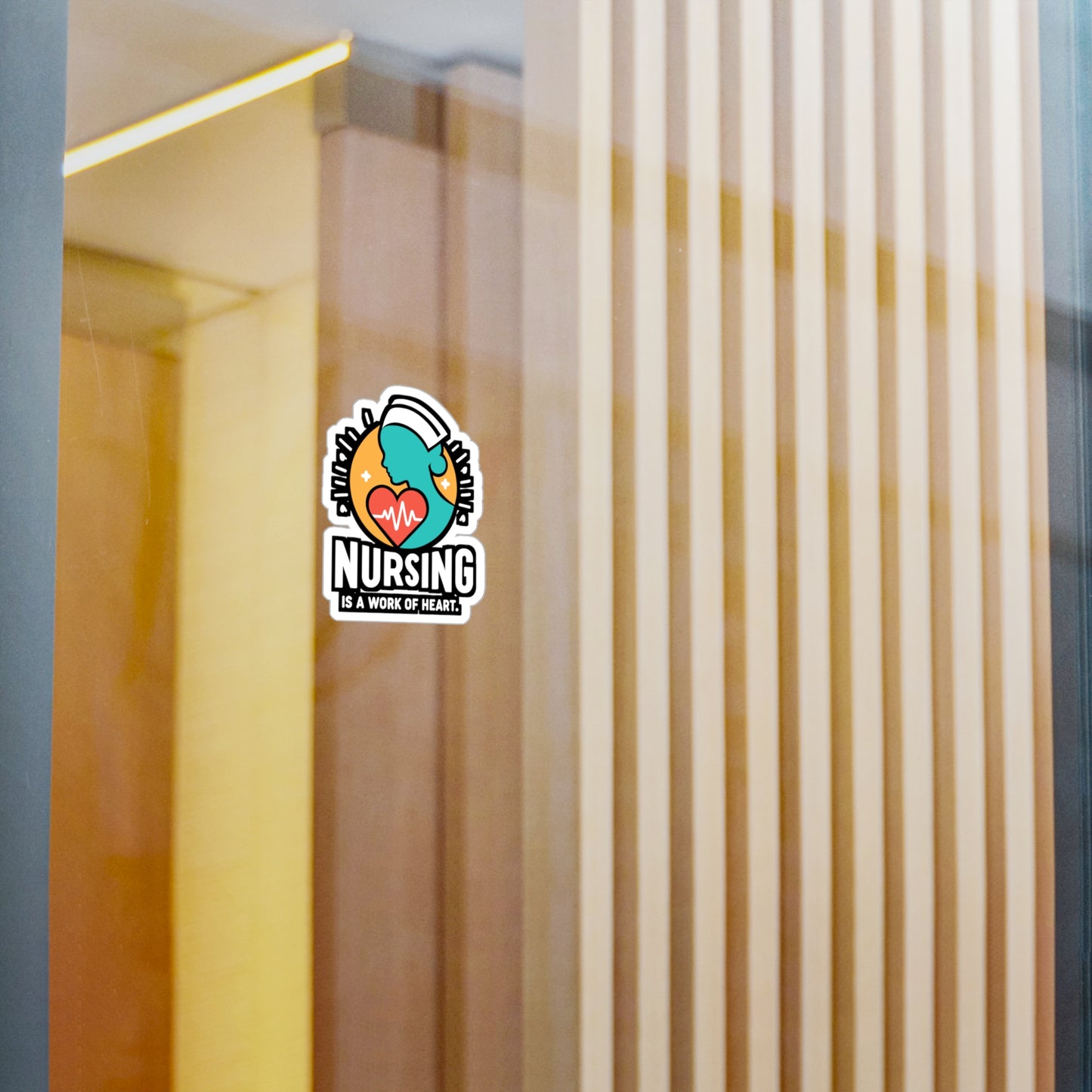 Nursing is a work of heart - Nurse Sticker for Car Laptop Sticker. Water Bottle Sticker, Vinyl Nursing-student Decal - Nurse Gift