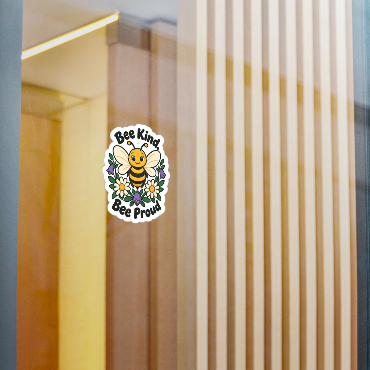 Plants Sticker - Bee Kind, Bee Proud Dandelion Design Inspired by Nature and Friendship, Decals for Laptop and Water Bottle