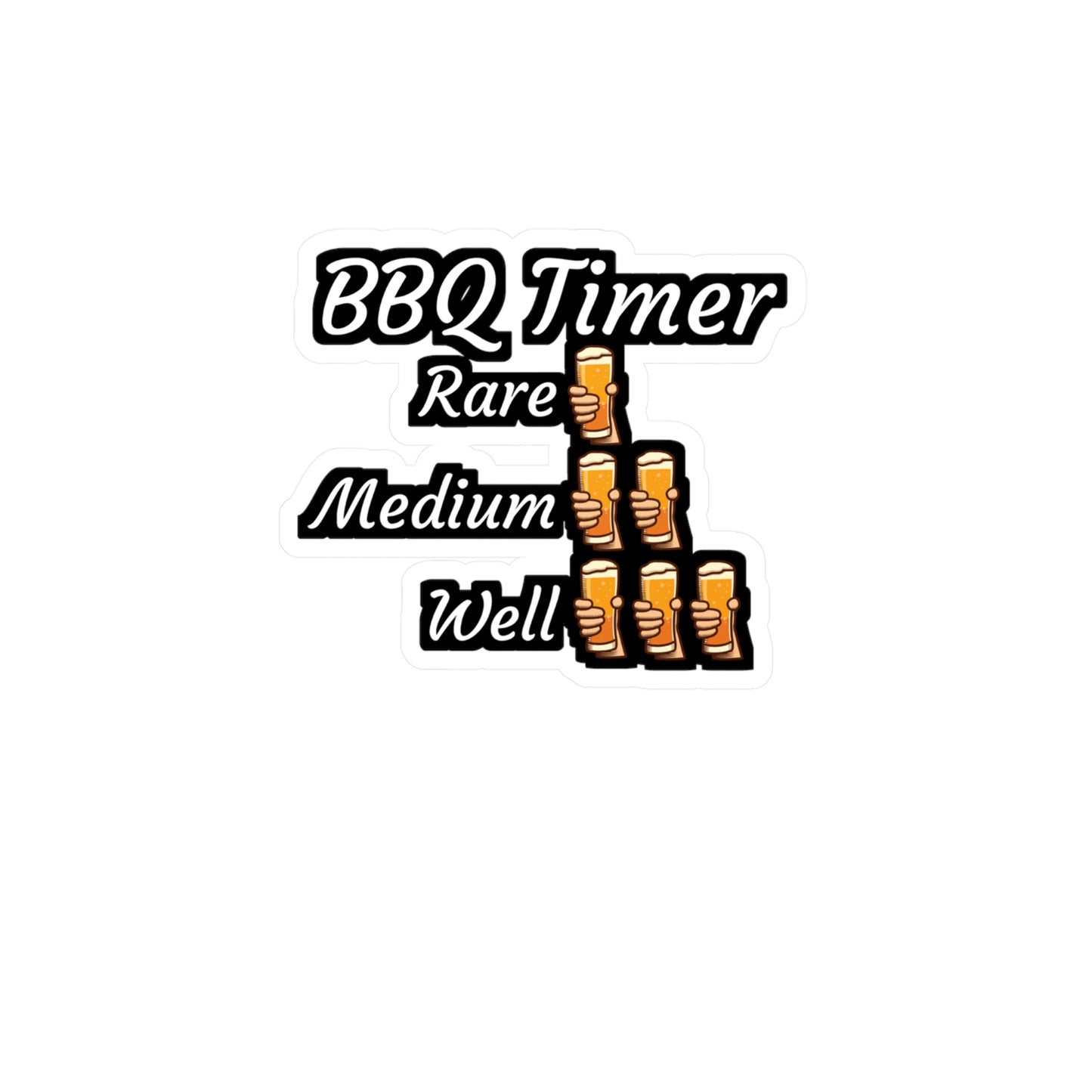 BBQ Timer - Meat Sticker for Wall, Laptop, Window, Truck, Car Meat Gift Vinyl Steak Decal Sticker