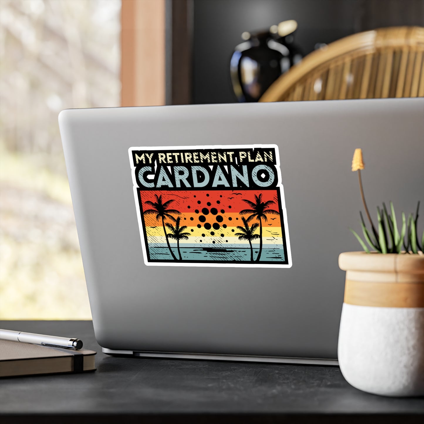 My Retirement Plan Cardano - Cryptocurrency Sticker for Window Laptop Sticker. Water Bottle Sticker, Vinyl Retired Decal - Cryptocurrency Gift