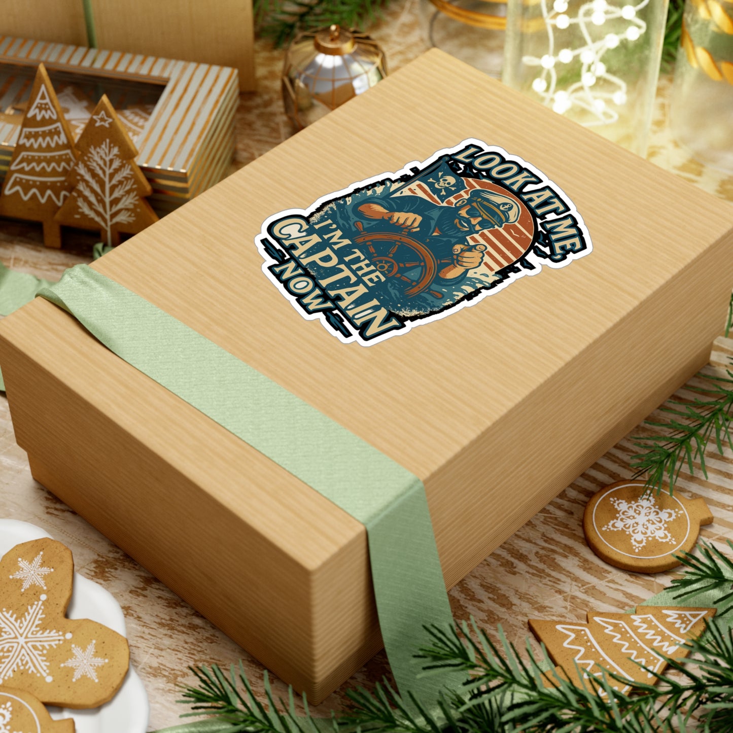 Look At Me I'm The Captain Now - Boating Sticker for Laptop, Water Bottle, Gift for Boat Lovers, Nautical Enthusiasts