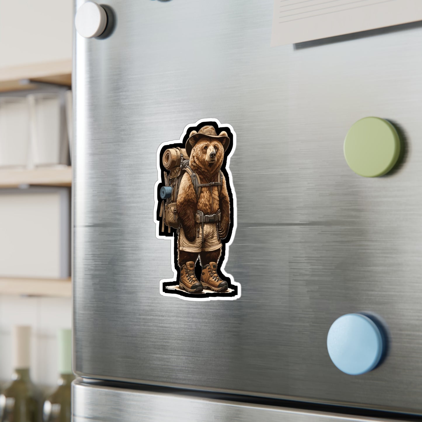 Hiking Bear - Bear Sticker for Car Window Laptop Sticker. Water Bottle Sticker, Vinyl Hiking Decal, Adventure Sticker - Bear Gift