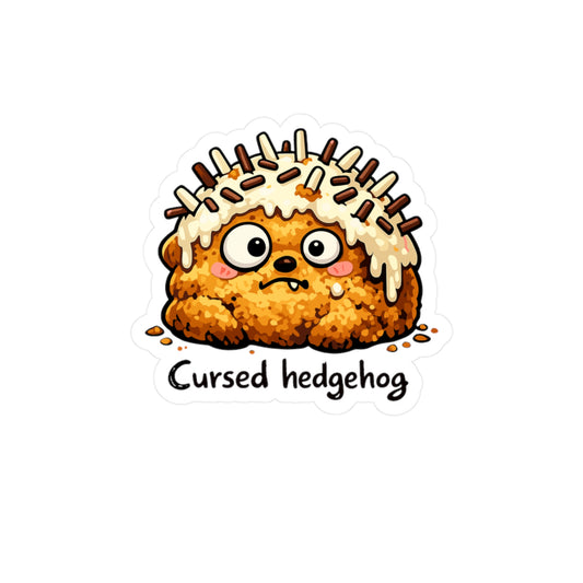Baking Sticker Cursed Hedgehog Design Funny Sourdough Baker Humor Vinyl Waterproof Decals for Laptop Water Bottle