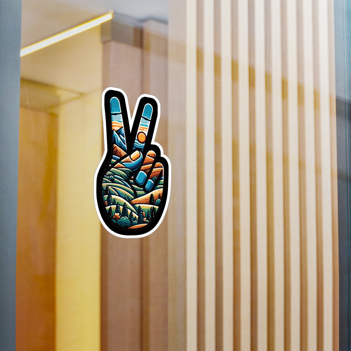 Peace Outdoor Forest Camping - Camping Sticker for Laptop Sticker. Water Bottle Sticker, Vinyl Adventure Decal - Camping Gift