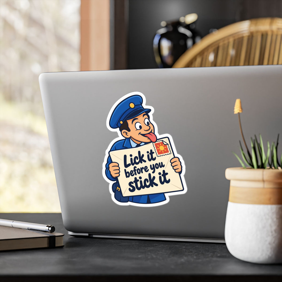 Postal Worker Sticker “Lick It Before You Stick It” – Waterproof Vinyl Decals for Mailbox, Laptop