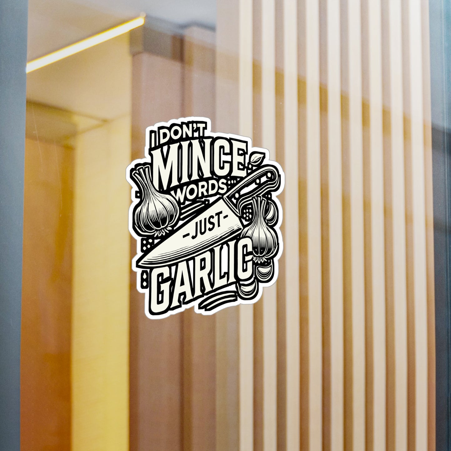 I Don't Mince Words Just Garlic – Funny Italian Food Sticker for Laptop or Water Bottle | Vinyl Kitchen Decal Gift