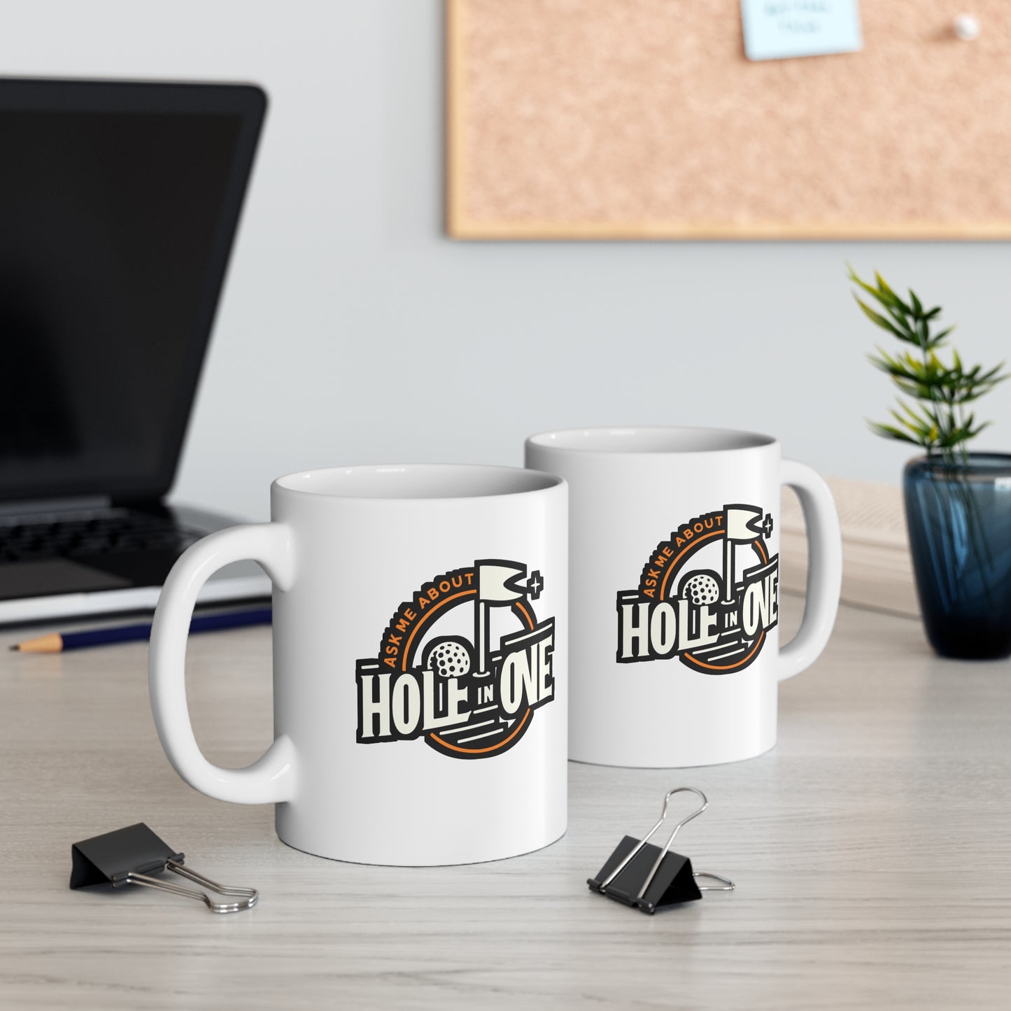 Ask Me About Hole In One - Golf Mug for Coffee 11oz. Golf Cup, White ceramic, Golfer Mug, Hole Tea Cup - Golf Gift