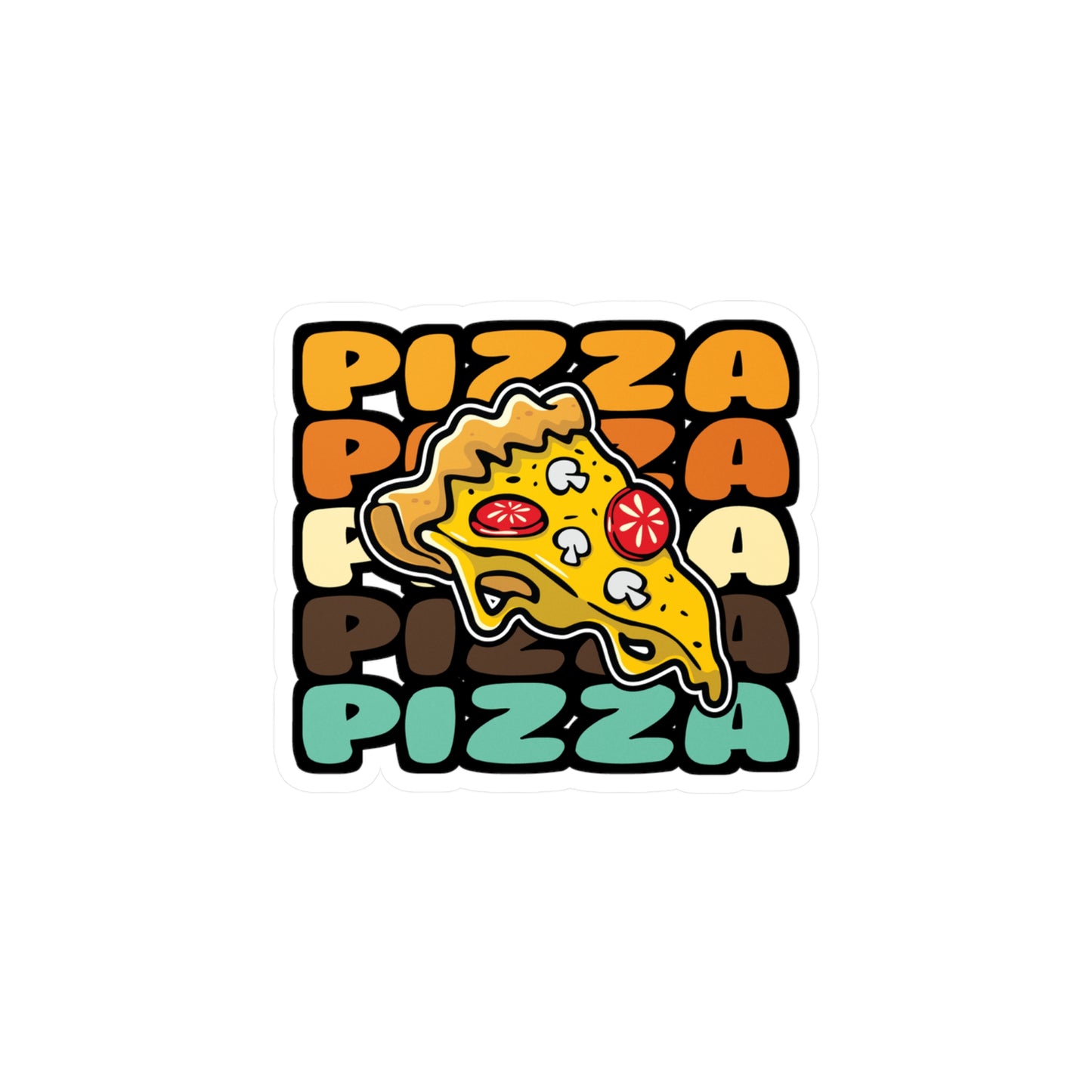 Pizza - Pizza Sticker for Car Window Laptop Sticker. Water Bottle Sticker, Vinyl Pyramid Decal, Pizza Sticker - Pizza Gift
