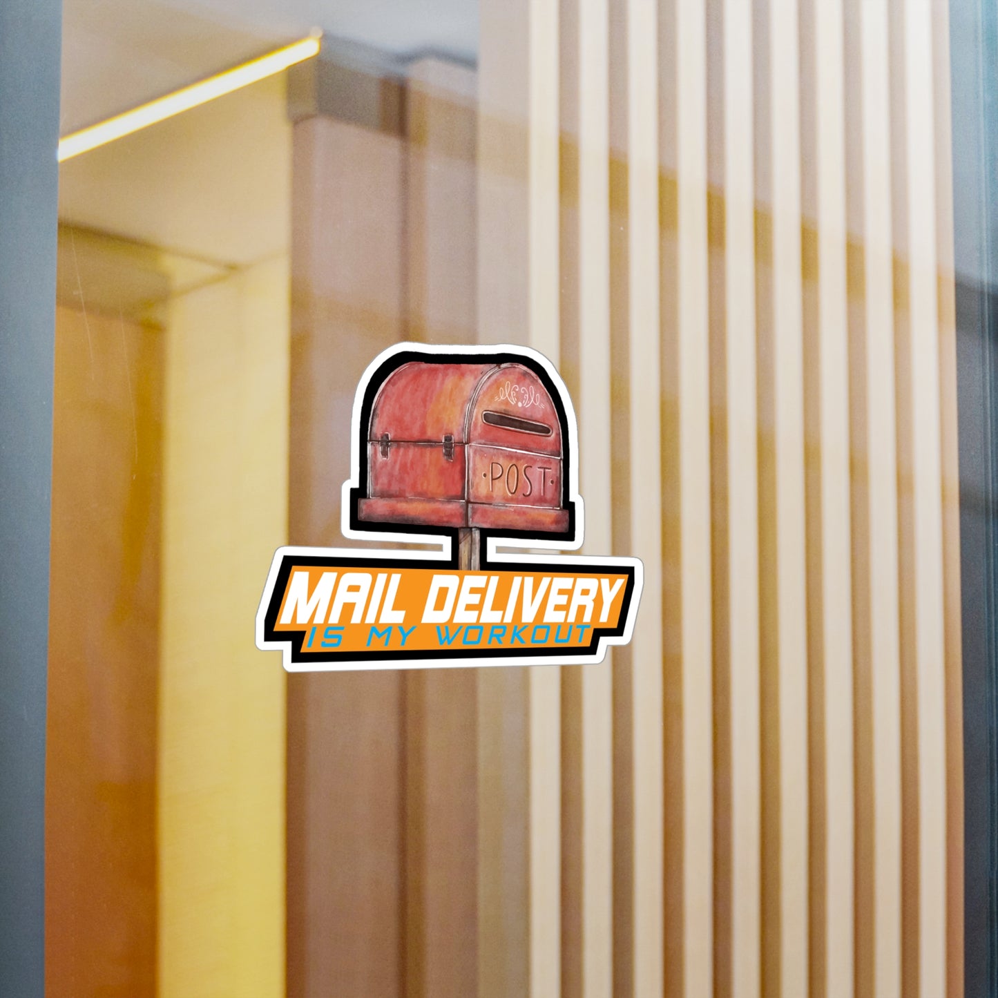 Mail delivery is my workout - Postman Sticker for Laptop Sticker. Water Bottle Sticker, Vinyl Worker Decal - Postman Gift