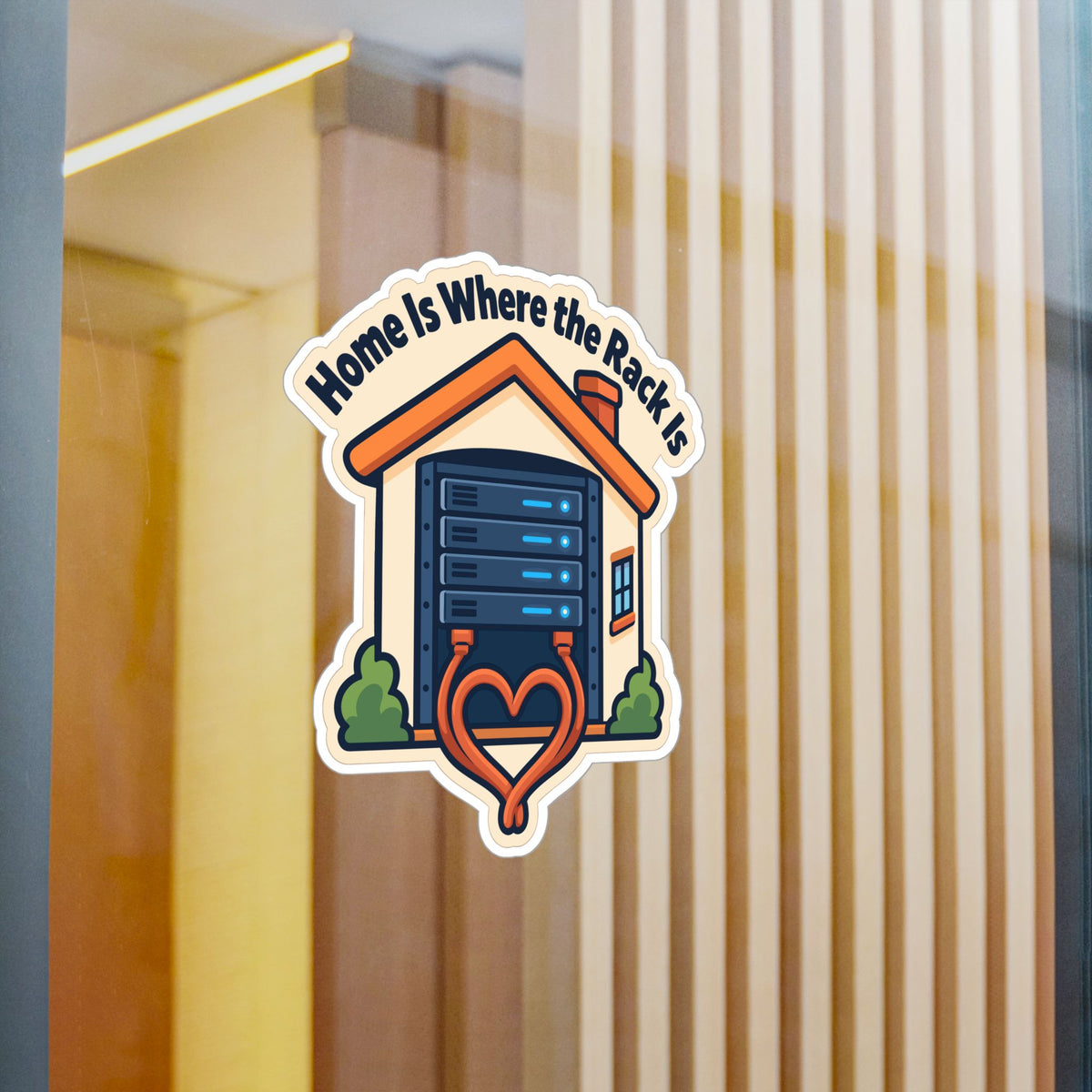 tech Sticker - Home Is Where The Rack Is - Reboot Button Bandage decals for Laptop and Water Bottle