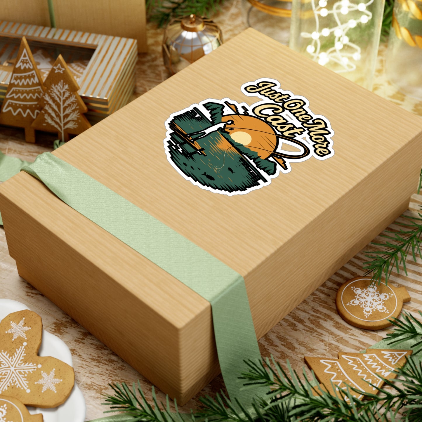 Fishing Sticker – "Just One More Cast" Decals for Fisherman, Angler & Angling Fans | Waterproof Vinyl for Laptop, Water Bottle