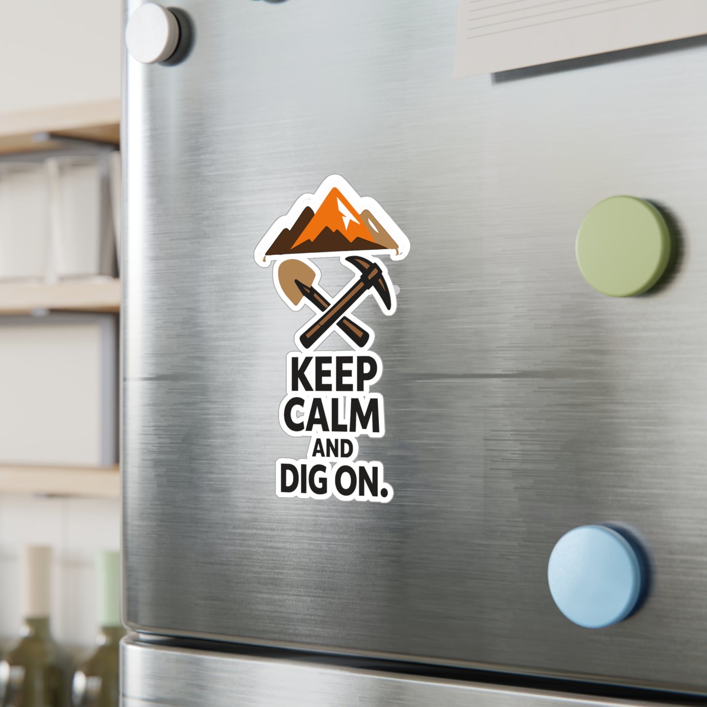 Geologie Sticker Keep Calm and Dig On Geology Rocks Minerals Tectonics Vinyl Waterproof Decals for Laptop Water Bottle