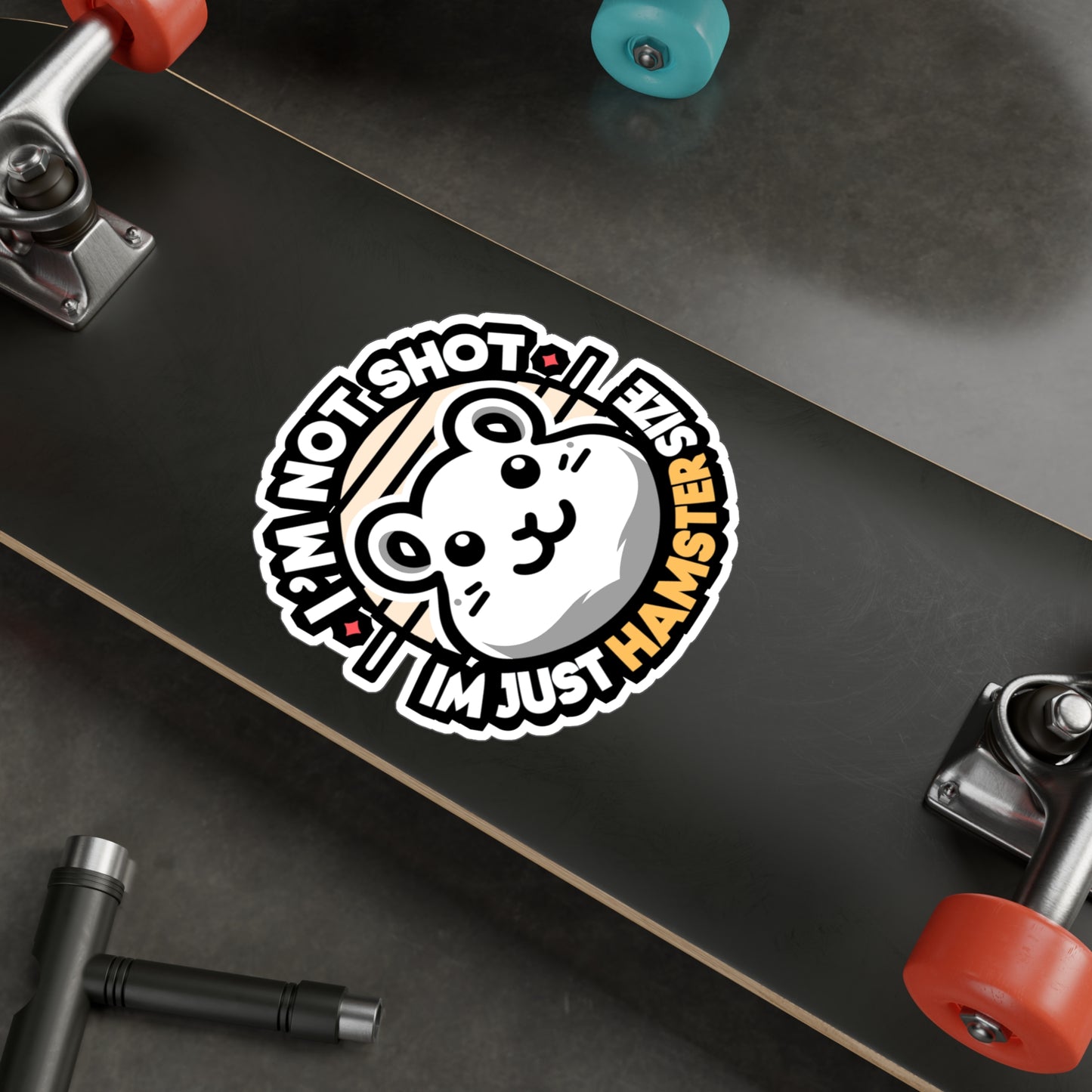 I'm Not Short I'm Just Hamster Size - Hamster Sticker for Window Laptop Sticker. Water Bottle Sticker, Vinyl Guinea pig Decal - Hamster Gift