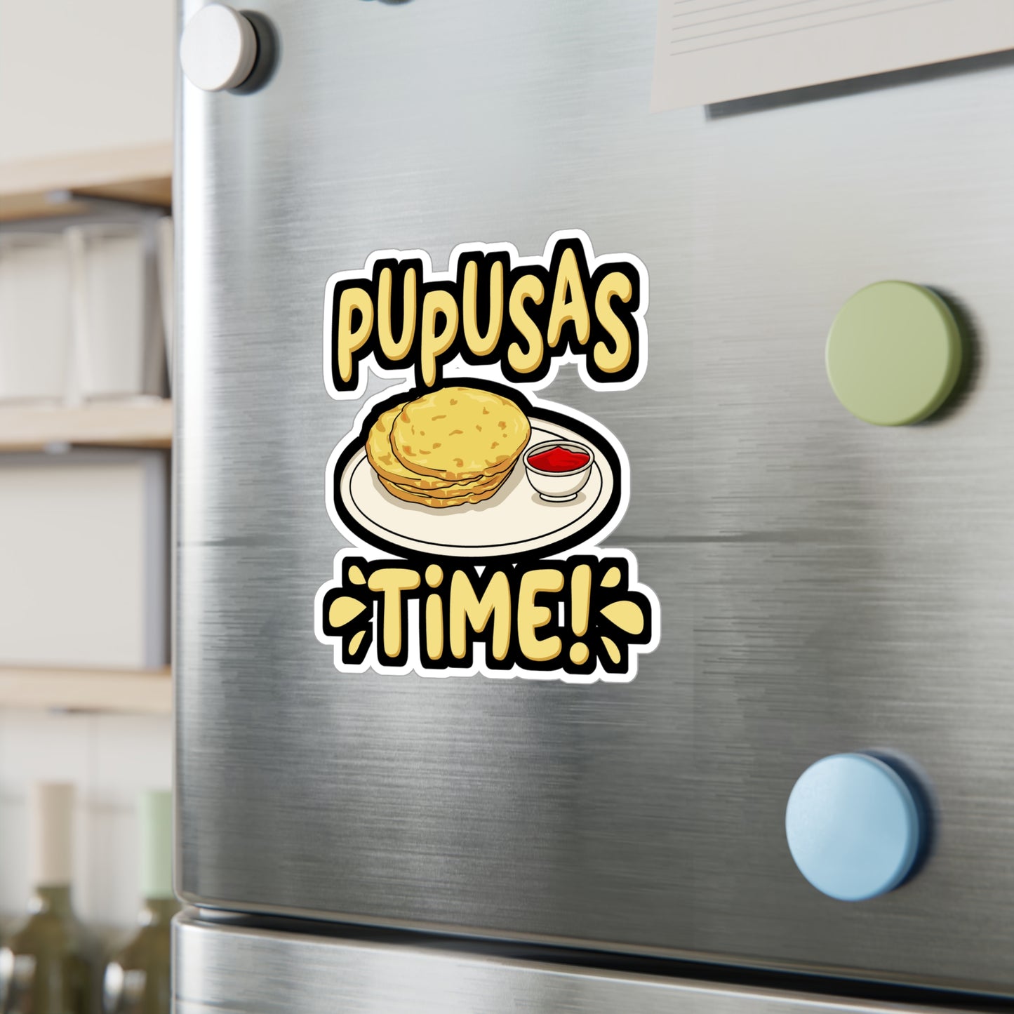 Pupusas - Puspusas Sticker for Car Window Laptop Sticker. Water Bottle Sticker, Vinyl El-salvador Decal, Griddle Sticker - Puspusas Gift