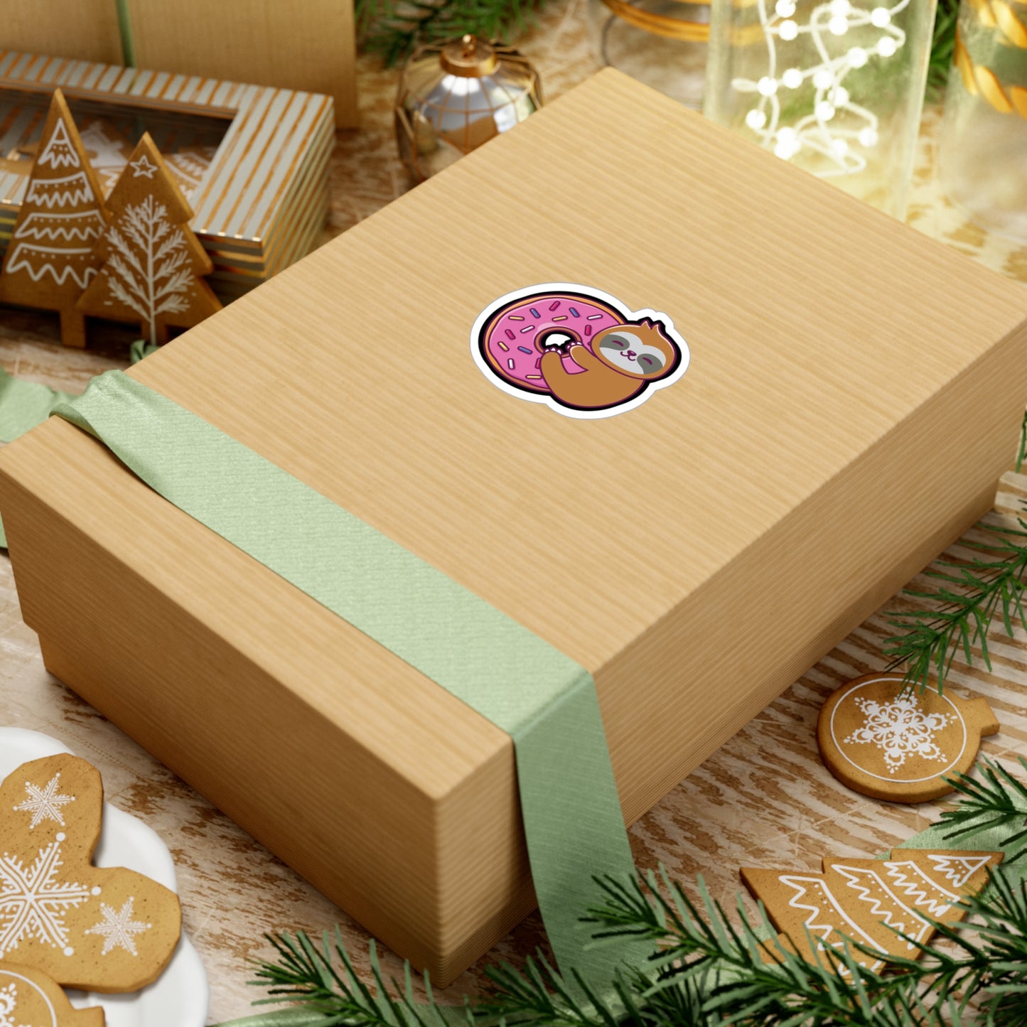 Sloth Donut - Sloth Sticker for Car Window Laptop Sticker. Water Bottle Sticker, Vinyl Cute Decal, Sloths Sticker - Sloth Gift