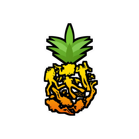 Pineapple Scuba Diver - Diver Sticker for Laptop Sticker. Water Bottle Sticker, Vinyl Scuba-diving Decal - Diver Gift