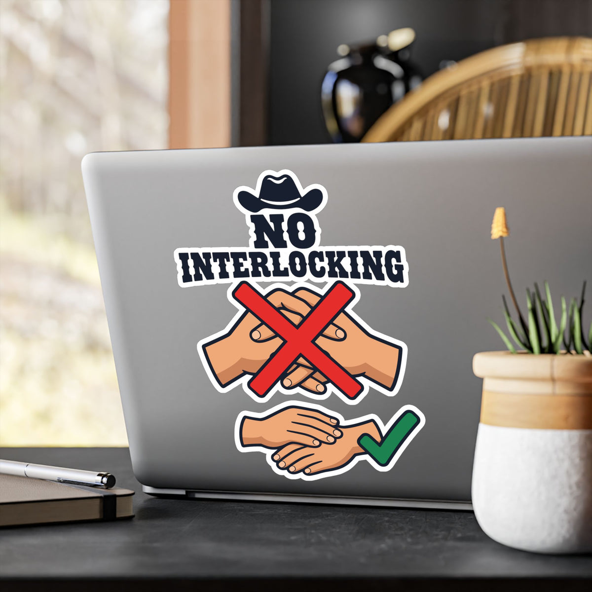 Line Dance Sticker – "No Interlocking" Western Decals for Dancers Who Love Country Life, Laptop & Water Bottle