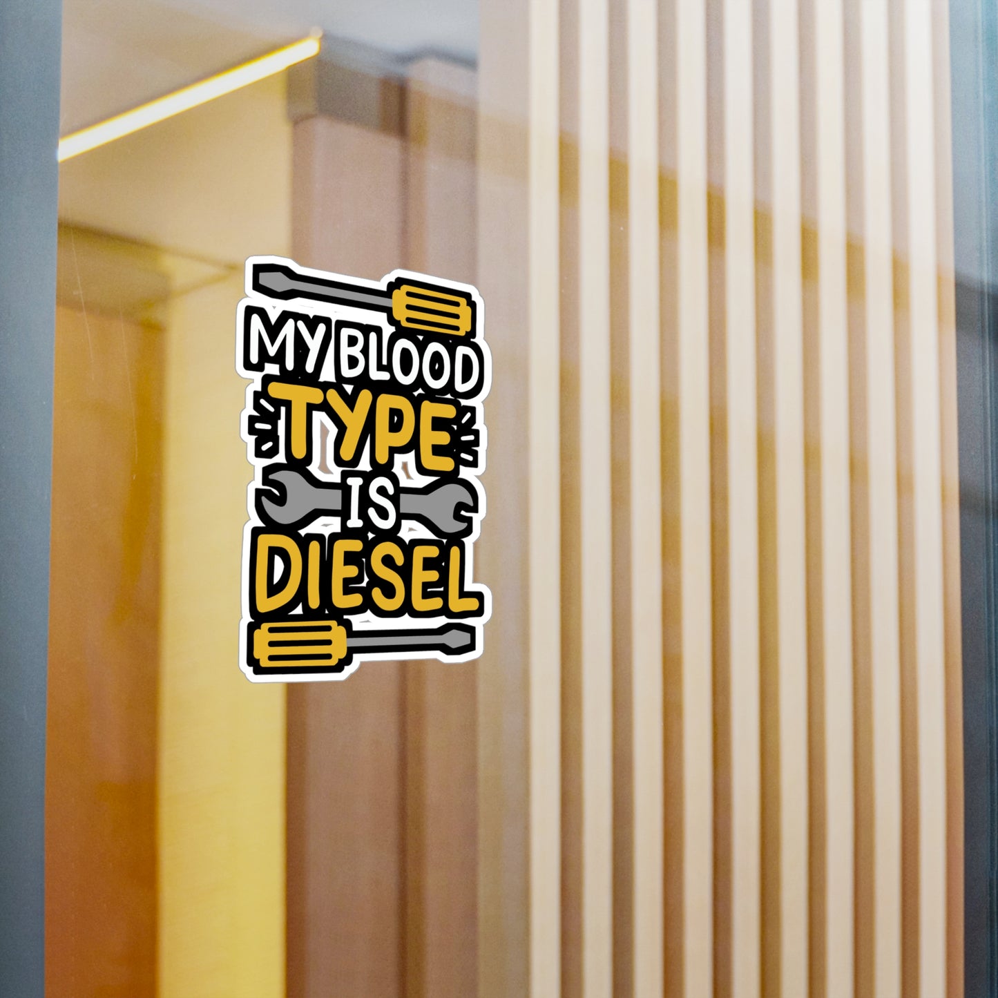 My Blood Type Is Diesel - Diesel-mechanic Sticker for Laptop Sticker. Water Bottle Sticker, Vinyl Blinker Decal - Diesel-mechanic Gift