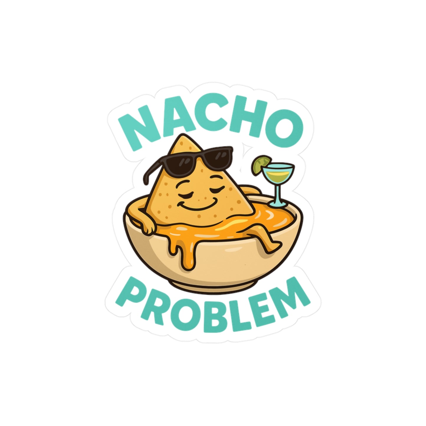 Nachos Sticker Decals – "Nacho Problem" Cheese Pun Snack Design – Waterproof Vinyl for Laptop, Water Bottle