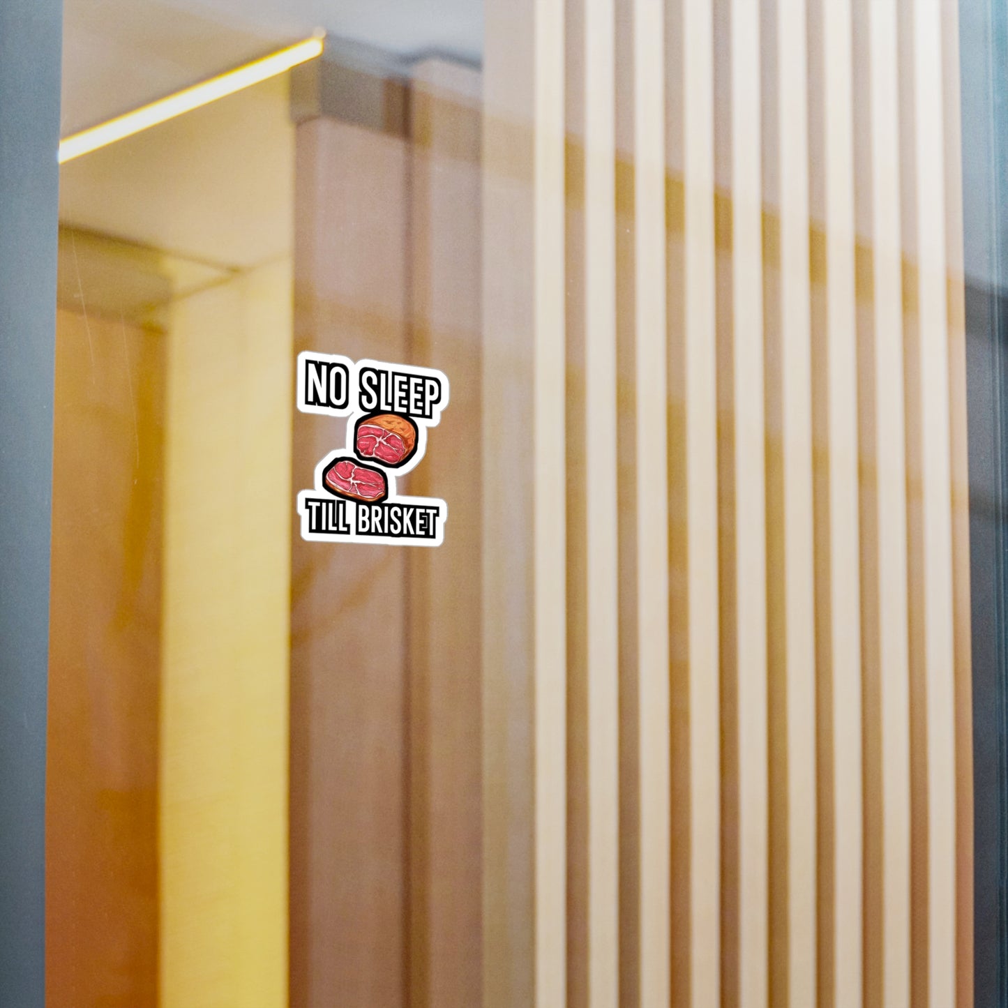 No Sleep Till Brisket - Grill Sticker for Wall, Laptop, Window, Truck, Car Grill Gift Vinyl Grilling Decal Sticker