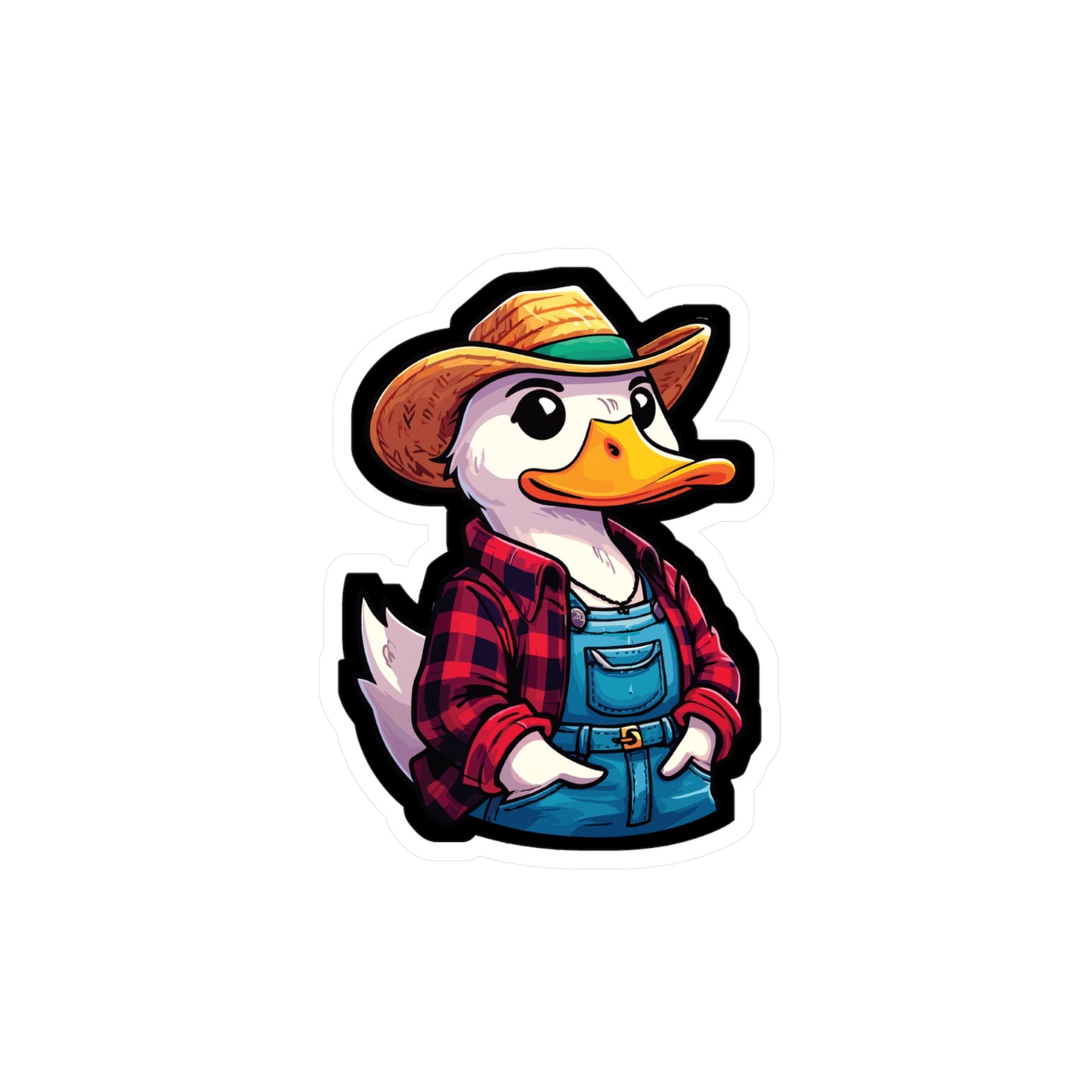 Farmer Duck - Duck Sticker for Car Laptop Sticker. Water Bottle Sticker, Vinyl Farmer Decal, Western Sticker - Duck Gift