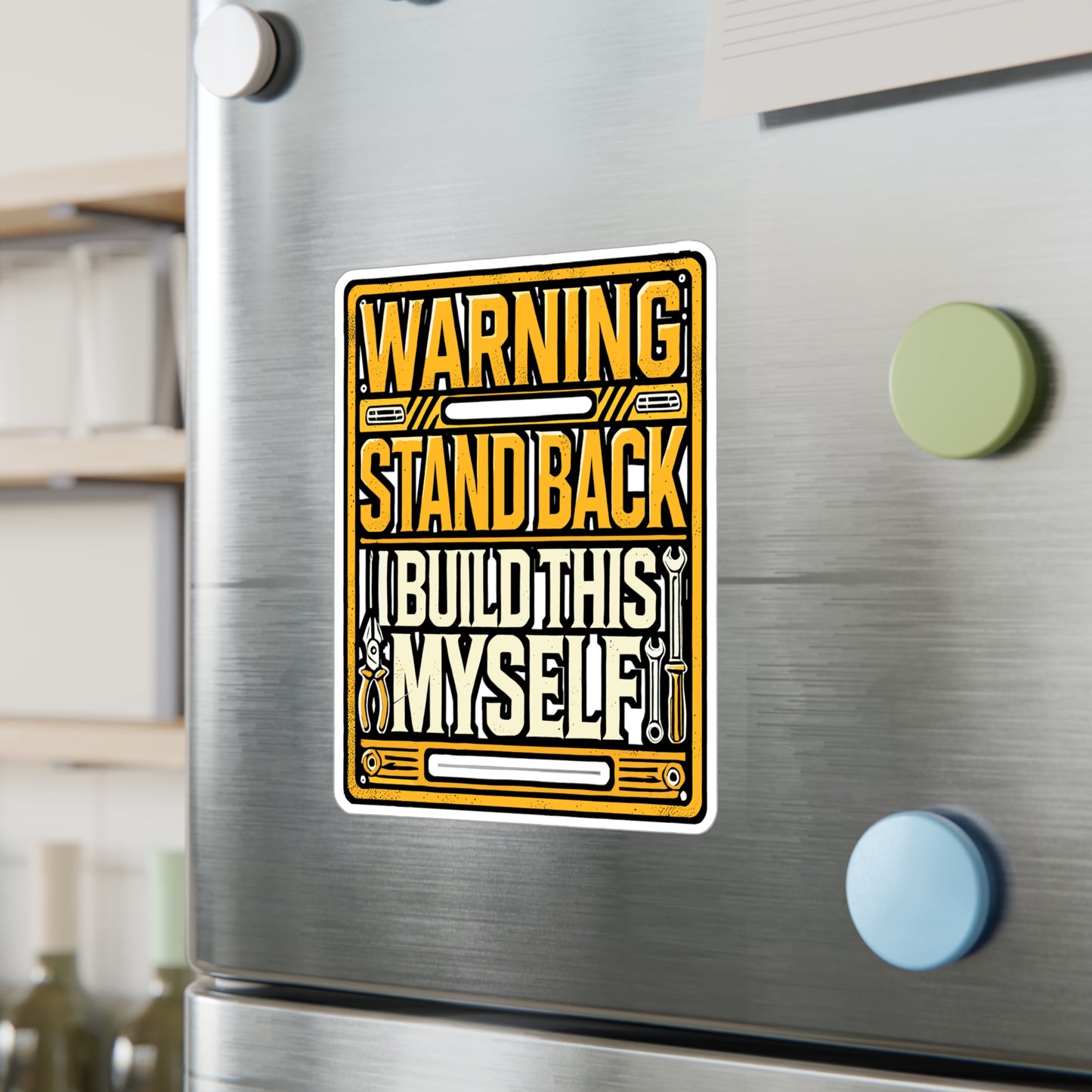 Warning Stand Back I Build This Myself - Mechanic Sticker for Laptop Sticker. Water Bottle Sticker, Vinyl Garage Decal - Mechanic Gift