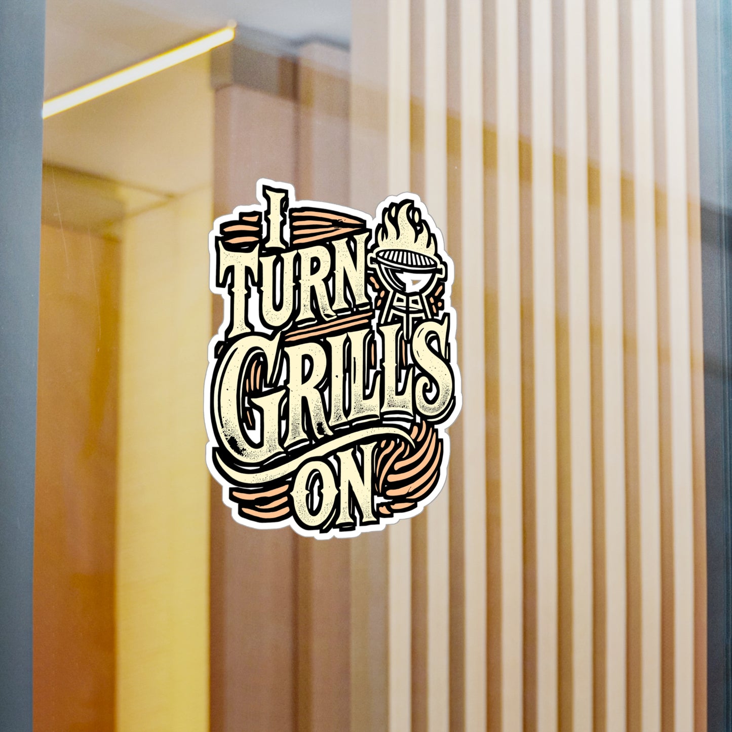 I Turn Grills On – BBQ Vinyl Decal for Car, Laptop & Water Bottle | Tailgate Sticker, Funny BBQ Gift