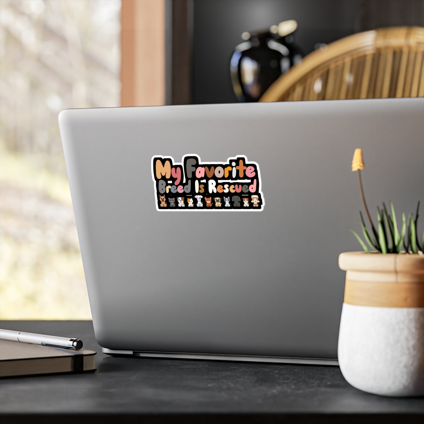My Favorite Breed is Rescued - Animal-rescue Sticker for Car, Wall, Laptop, Window, Truck Animal-rescue Gift Vinyl Foster Decal Sticker