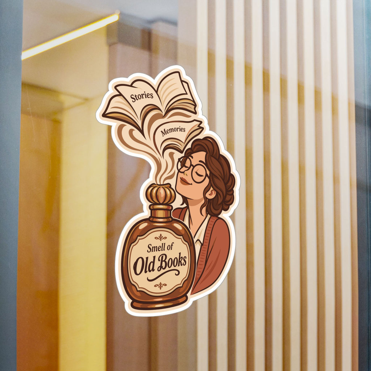 Librarian Sticker - Smell of Old Books with a Fabulous Magical Unicorn, Decals for Laptop and Water Bottle
