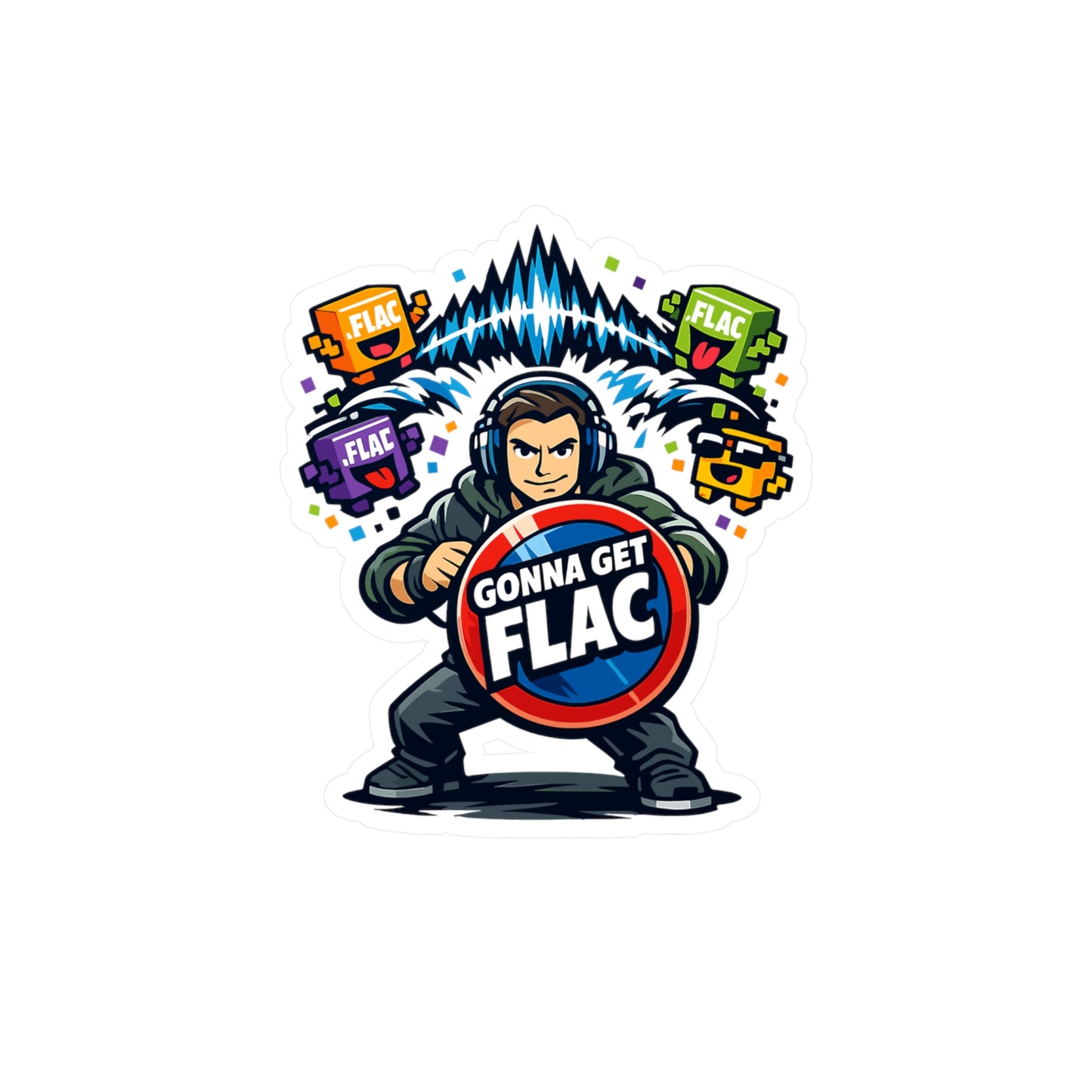 Audio Engineer Sticker Gonna Get FLAC Funny Sound Engineer Vinyl Sticker Decals Waterproof for Laptop Water Bottle Monitor