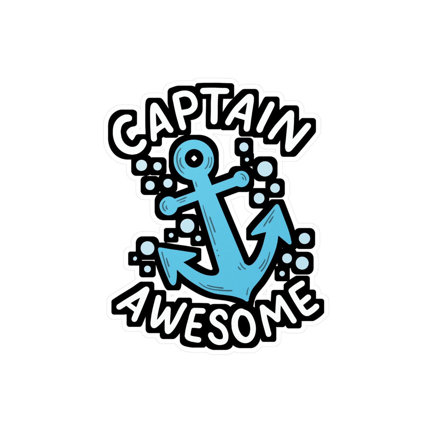 Captain Awesome - Boating Sticker for Car Window Laptop Sticker. Water Bottle Sticker, Vinyl Yacht Decal, Pontoon Sticker - Boating Gift