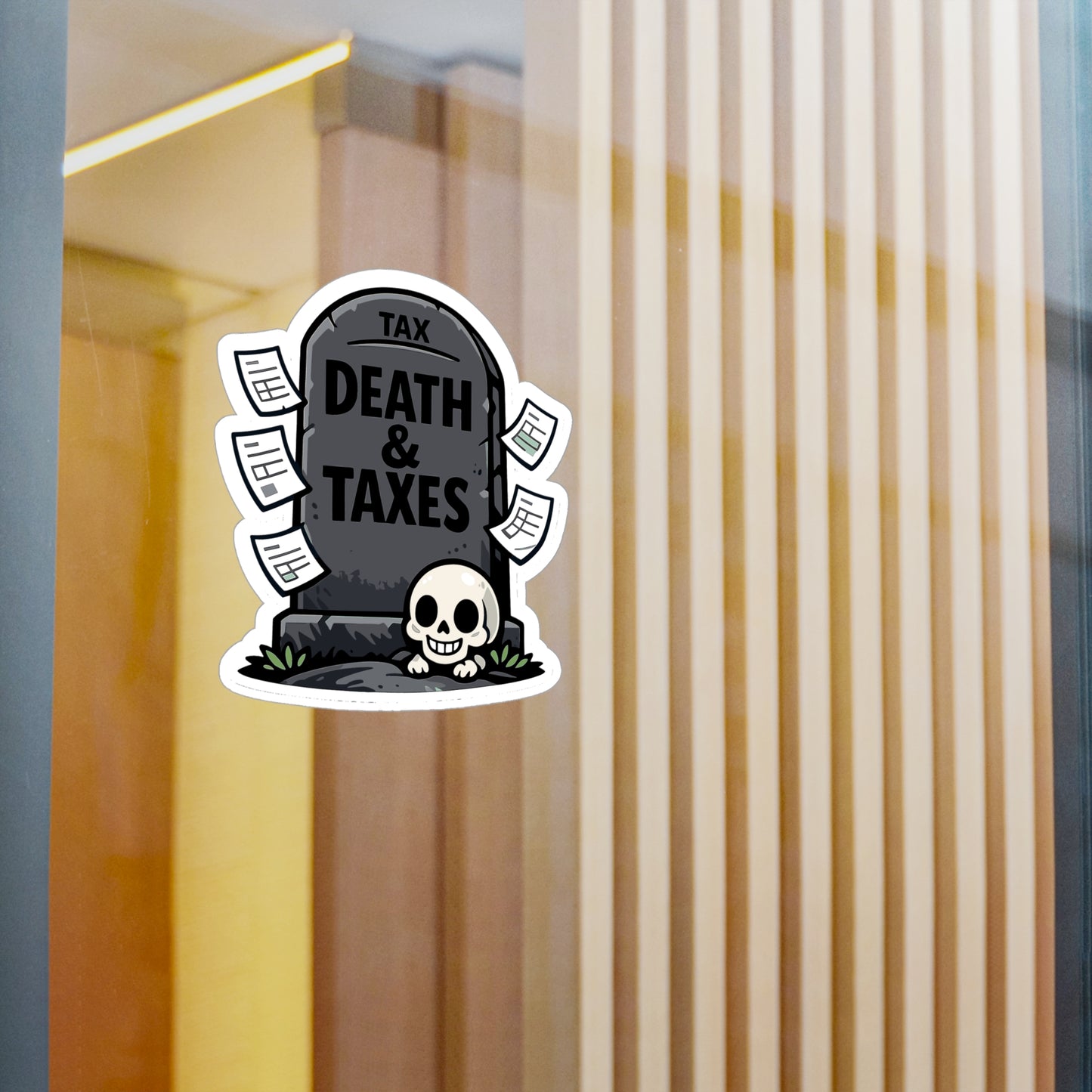 Accountant Sticker Death & Taxes Funny Balance Spreadsheet Amortization Vinyl Waterproof sticker decals for Laptop Water Bottle