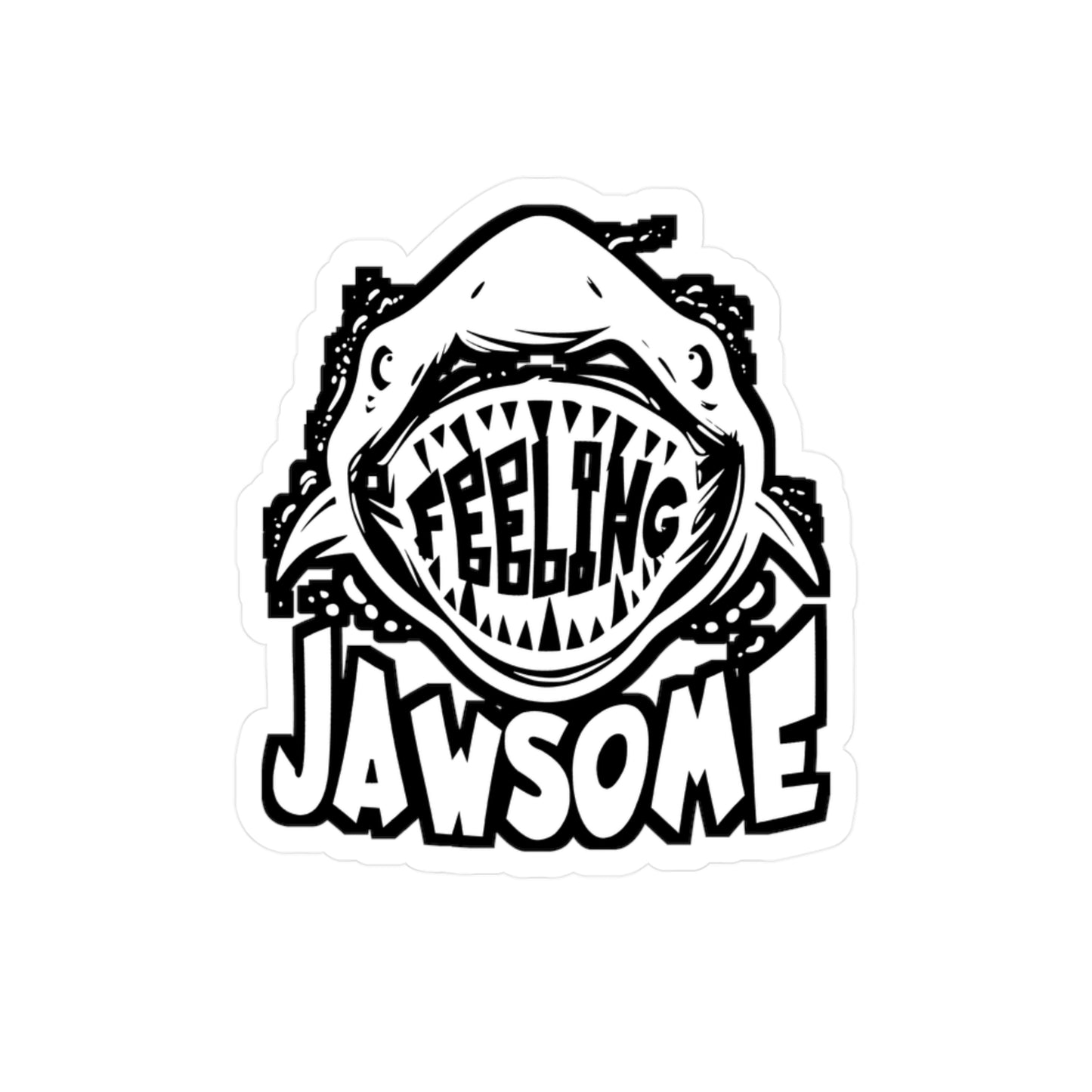 Feeling Jawesome - Sharks Sticker for Car Window Laptop Sticker. Water Bottle Sticker, Vinyl Marine Decal, Jaws Sticker - Sharks Gift