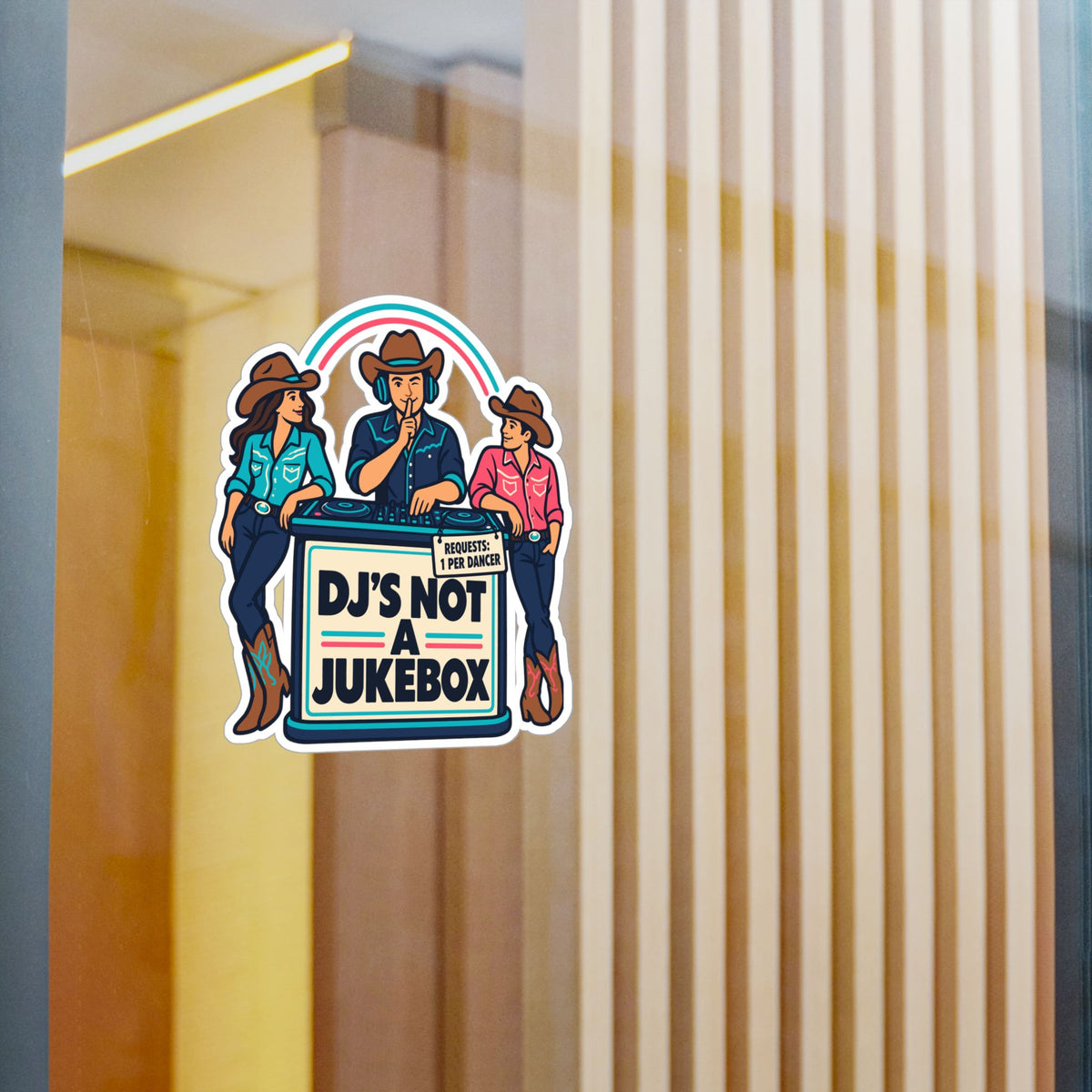 Line Dance Sticker – DJ’s Not a Jukebox, Western Decals for Country Dancers, Laptops and Water Bottles