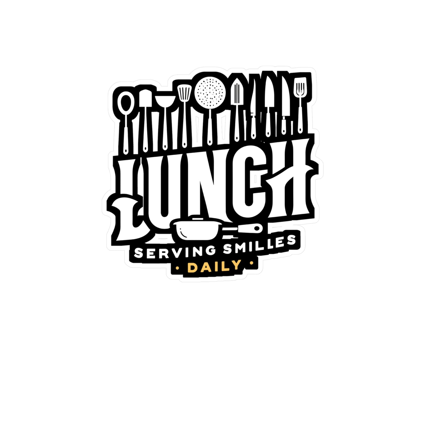 Lunch Serving smiles daily - Lunch lady Sticker for Laptop Sticker. Water Bottle Sticker, Vinyl Lunch Decal - Lunch lady Gift