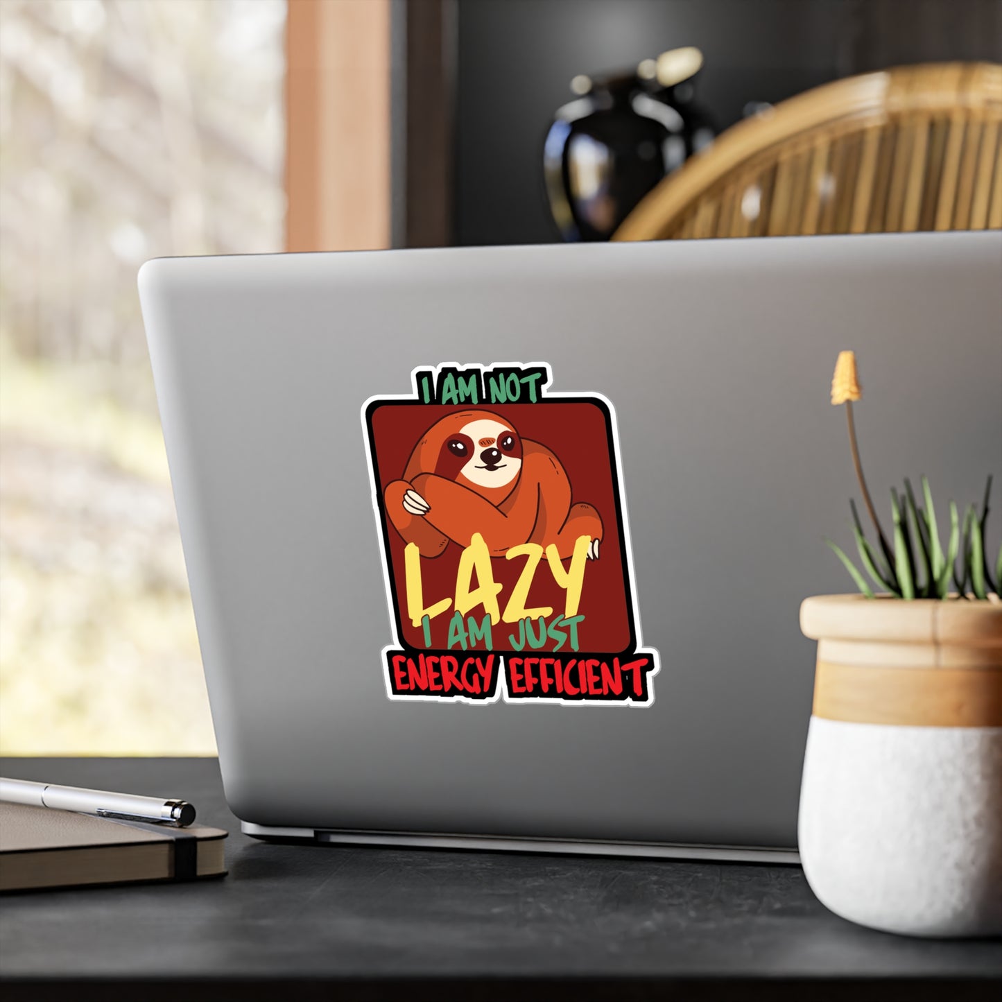 I am not lazy i am just energy efficient - Sloth Sticker for Laptop Sticker. Water Bottle Sticker, Vinyl Cute Decal - Sloth Gift