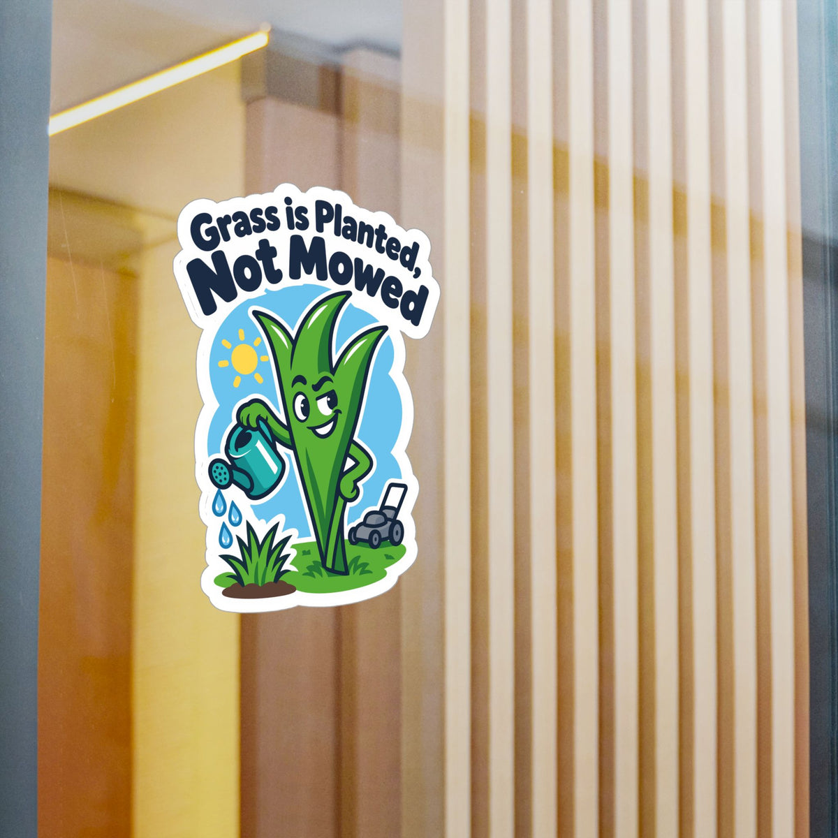 Plants Sticker - Grass is Planted, Not Mowed - Nature-Inspired Dandelion decals for Laptop or Water Bottle, Friendship Gift