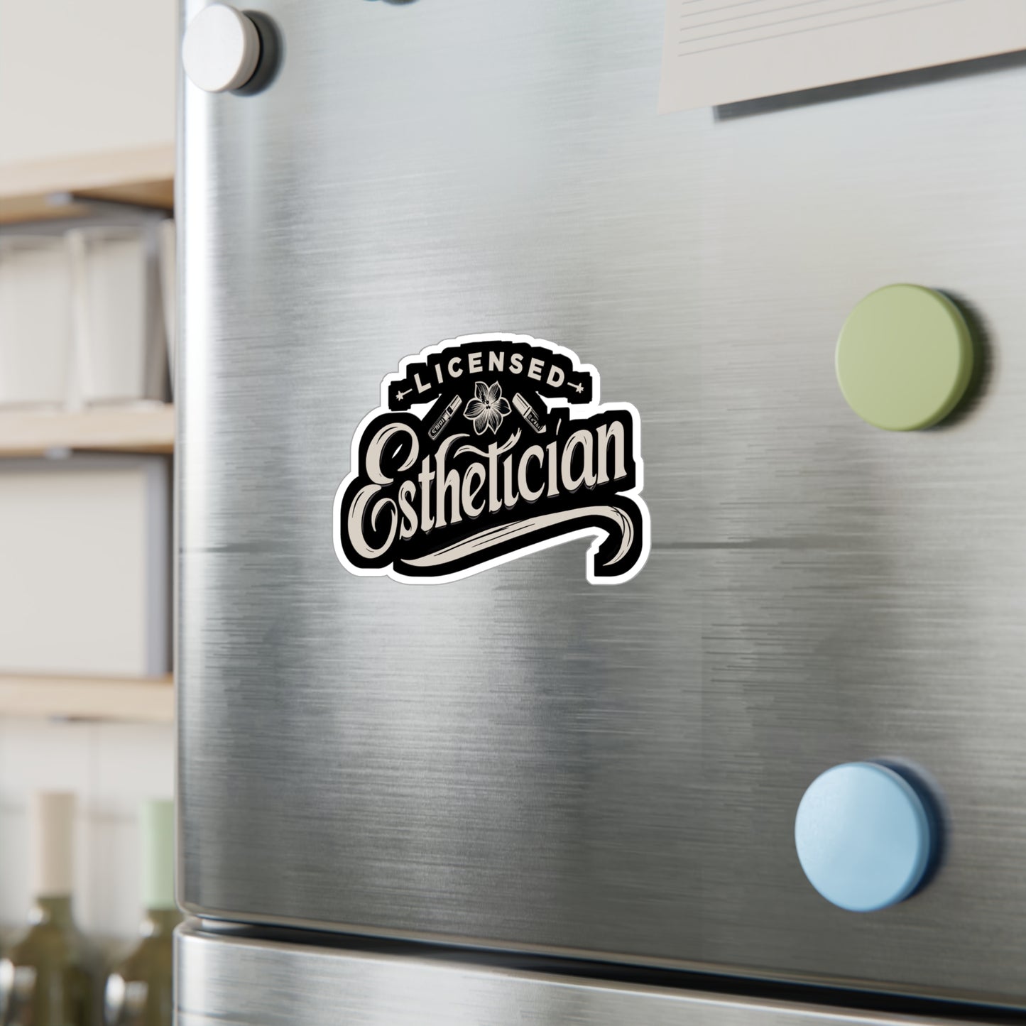 Licensed Esthetician - Beautician Sticker for Laptop Sticker. Water Bottle Sticker, Vinyl Esthetician Decal - Beautician Gift