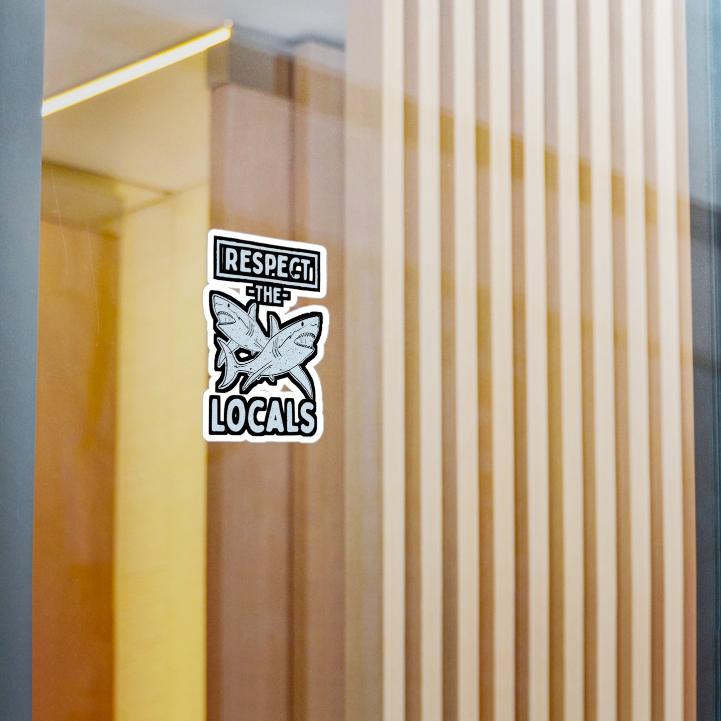 Respect The Locals - Scuba-diving Sticker for Laptop Sticker. Water Bottle Sticker, Vinyl Shark Decal - Scuba-diving Gift