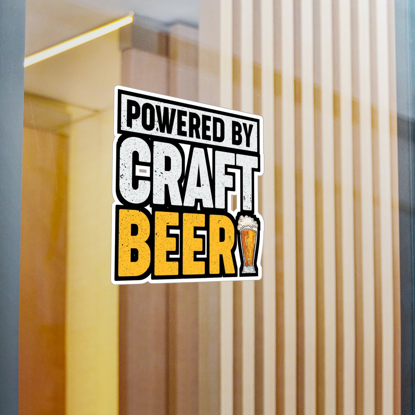 Powered by Craft Beer - Beer Sticker for Car Window Laptop Sticker. Water Bottle Sticker, Vinyl Alcohol Decal, Drinking Sticker - Beer Gift