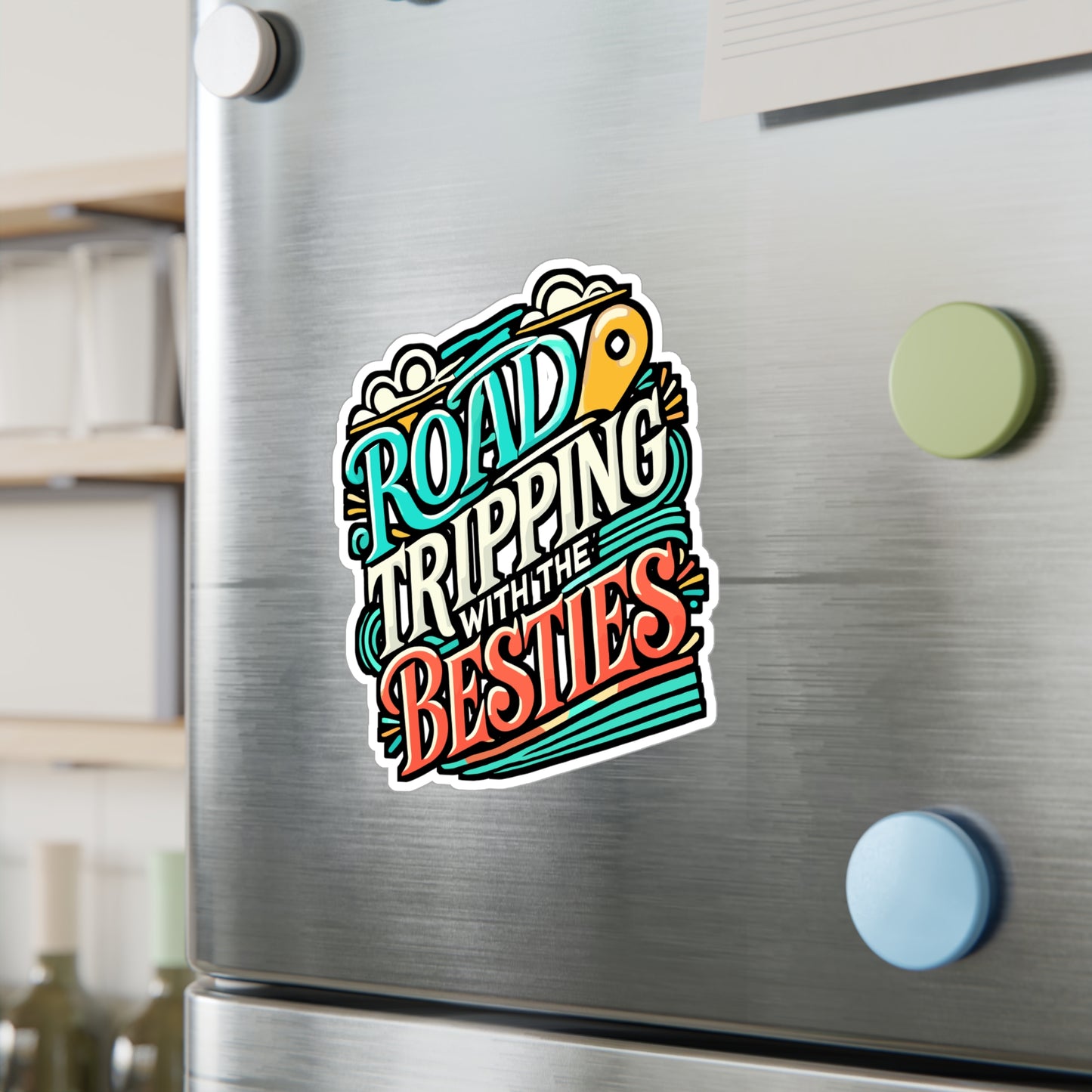 Road Tripping With The Besties – Vinyl Sticker for Laptop, Water Bottle, Car | Fun Summer Travel Gift