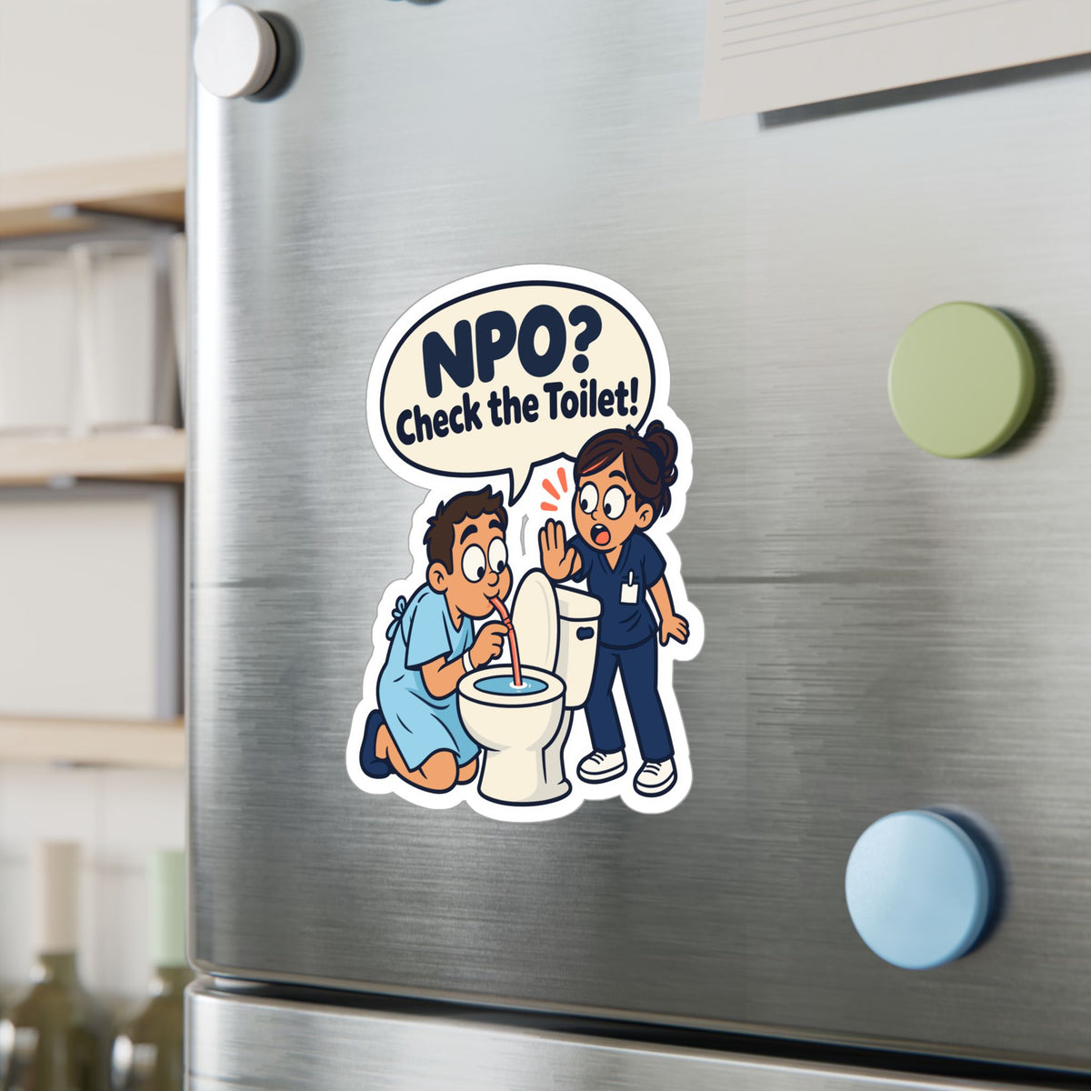Nurse Sticker NPO? Check the Toilet – Funny Nursing Student Decals for Laptop or Water Bottle, Nursing School Gift