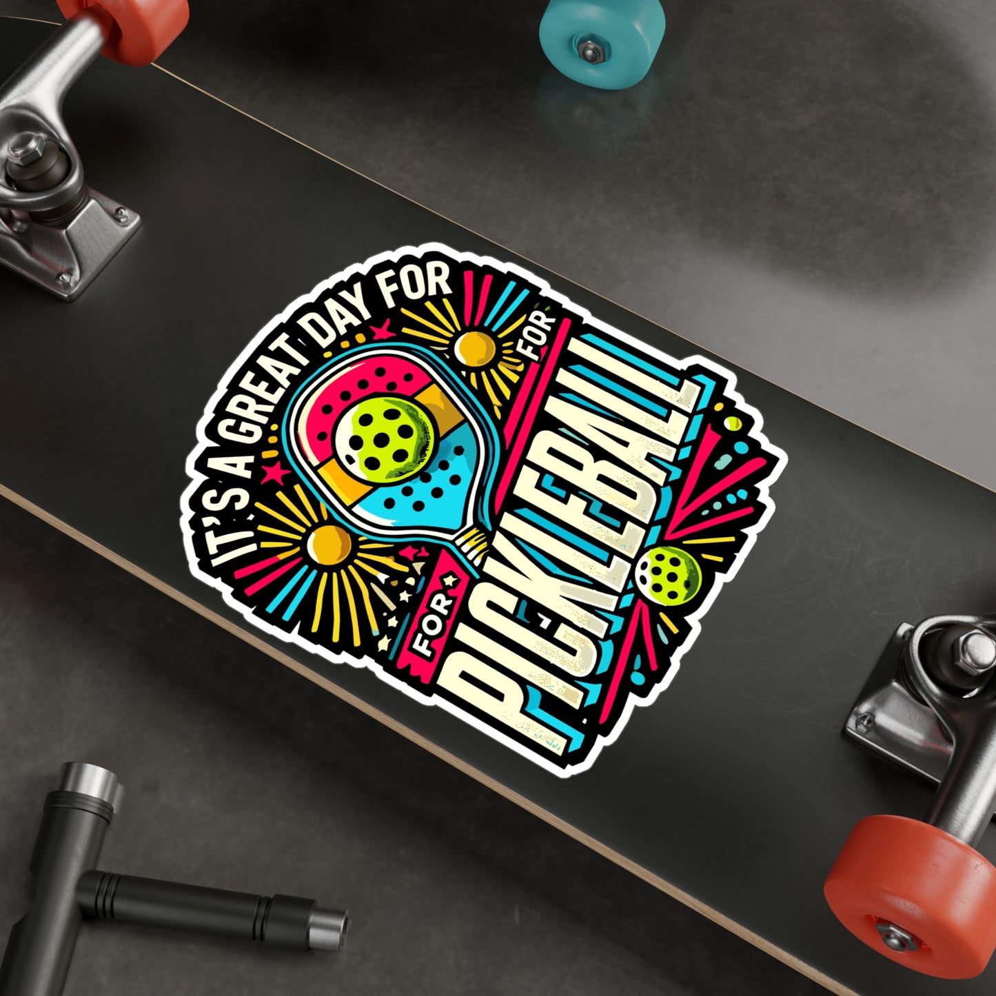 It's A Great Day For Pickleball - Pickleball Sticker for Laptop Sticker. Water Bottle Sticker, Vinyl Dink Decal - Pickleball Gift