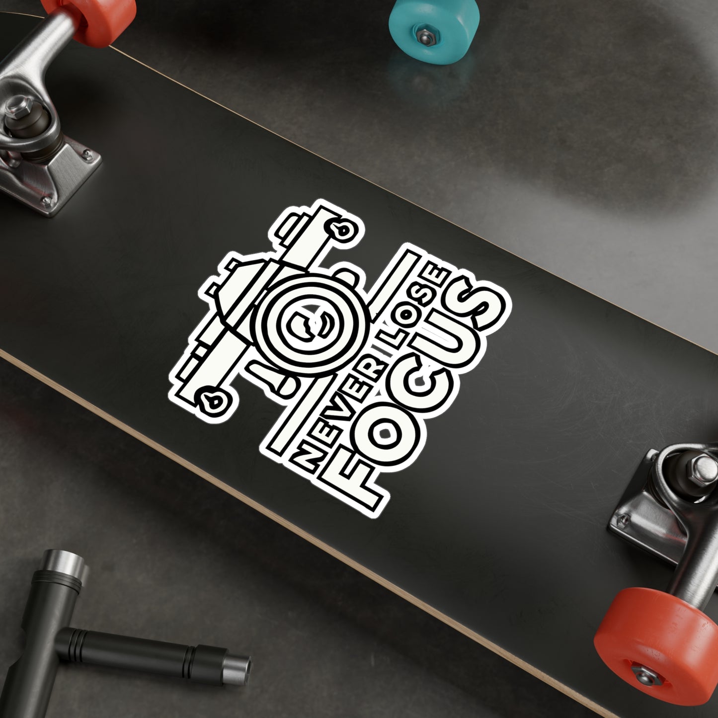 Never Lose Focus – Photography Sticker for Laptop or Water Bottle | Vinyl Shooting Decal, Photography Gift for Enthusiasts