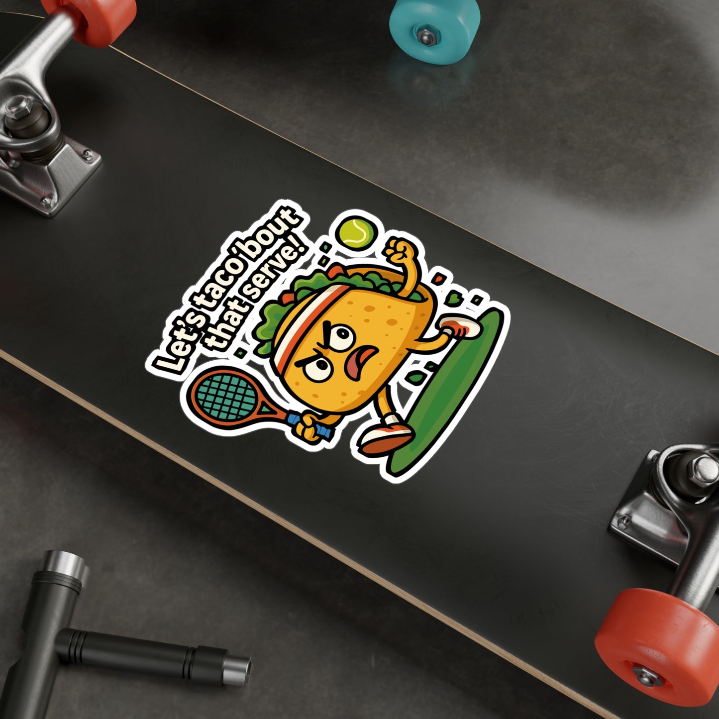 Let’s taco ’bout that serve! - Tennis Sticker - Funny Gift for Players & Coaches - Perfect for Laptop, Water Bottle, Tennis Lover